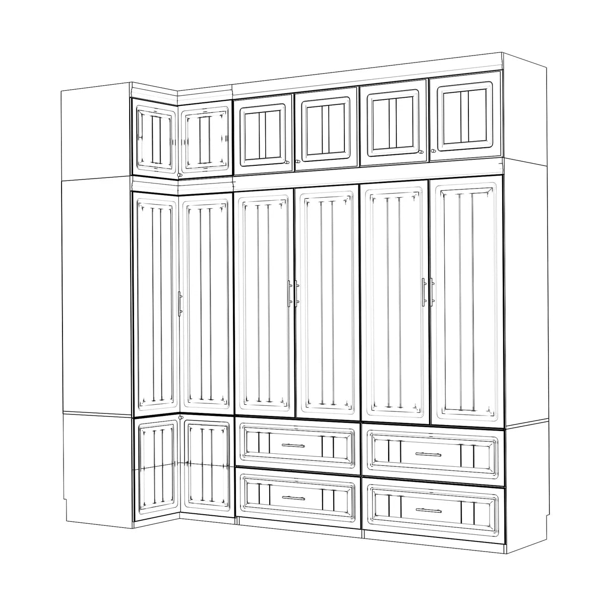 Wardrobe Set With Top Cabinet And Elegent Design