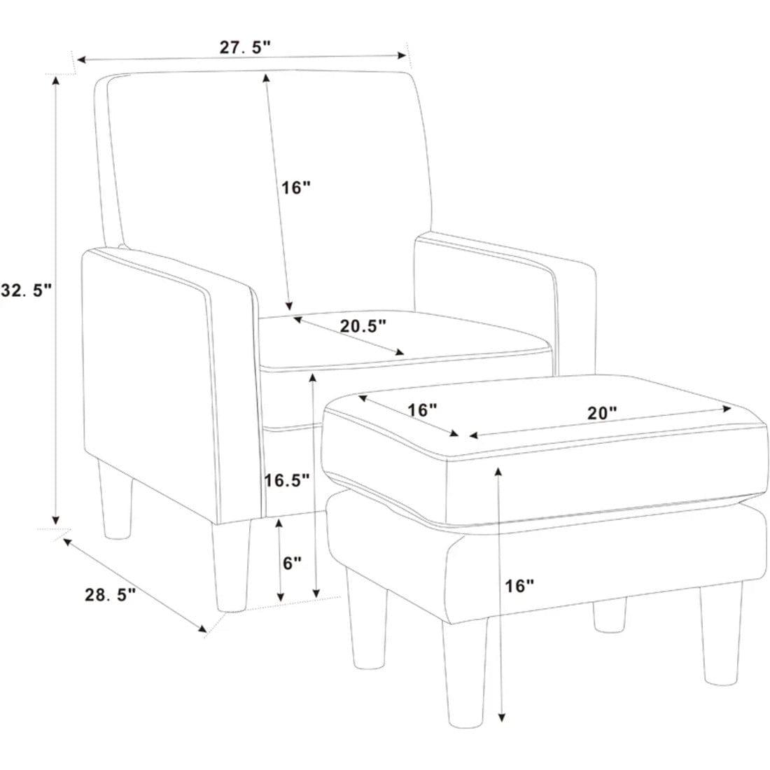 lapwai accent chair with ottoman