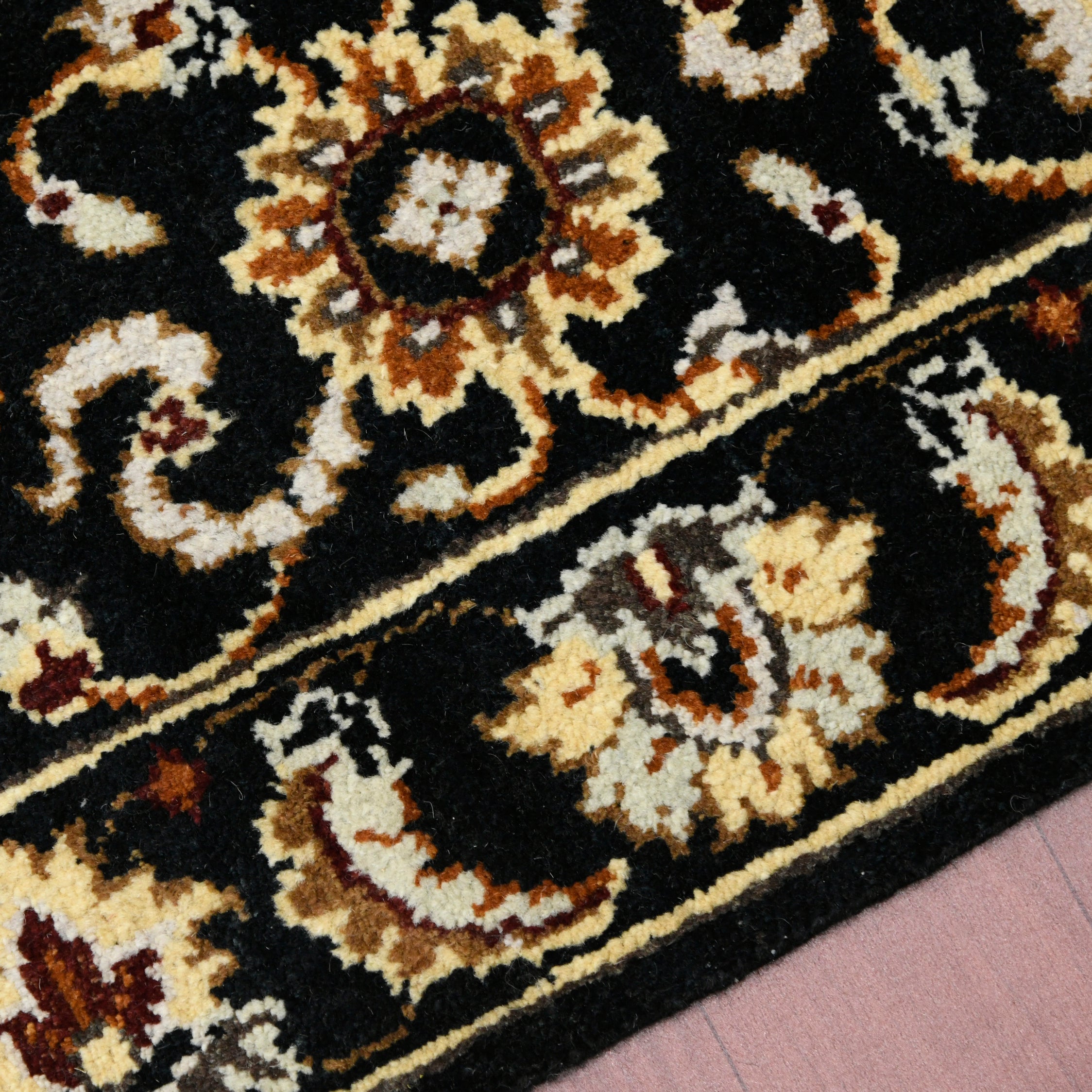 Luxor Classic Pattern Hand Knotted  Rectangle Anti-Skid Designer Carpet, Prayer Rug For Office Cabins, Small Living Spaces - 2'X3'