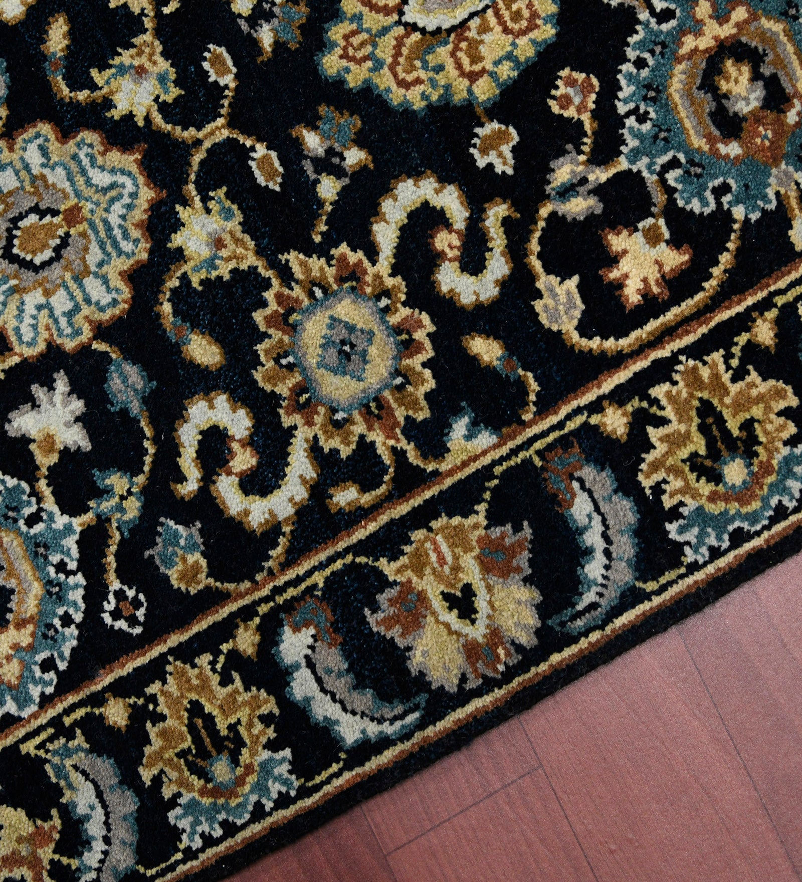 Luxor Classic Pattern Hand Knotted  Rectangle Anti-Skid Designer Carpet, Prayer Rug For Office Cabins, Small Living Spaces - 2'X3'
