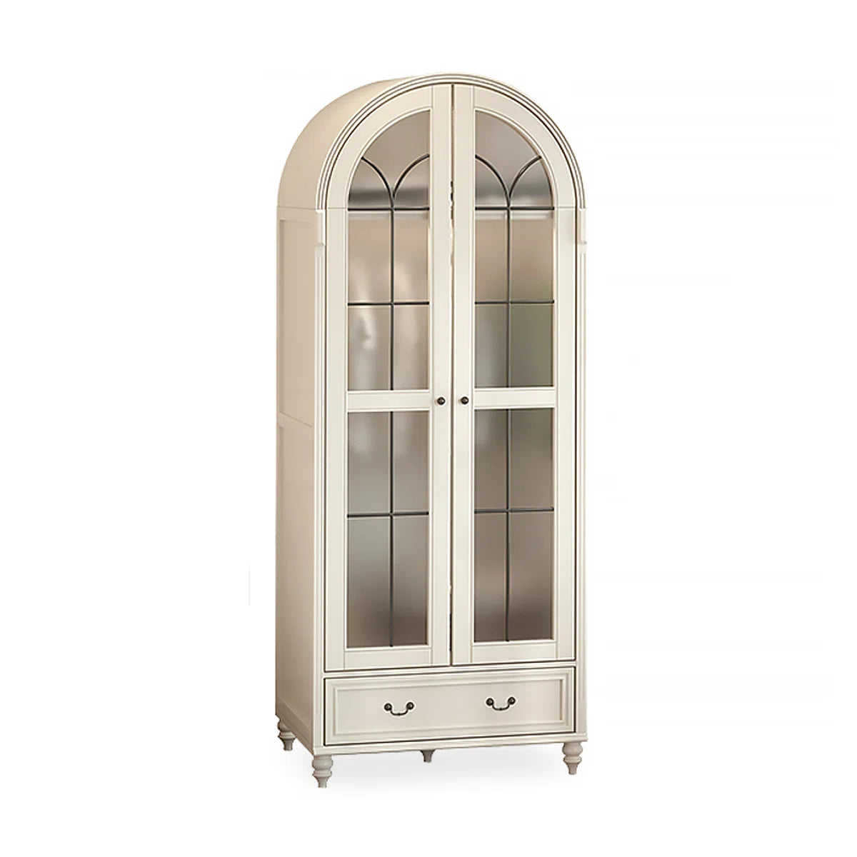 Creamy Retro Oak Arched Wardrobe