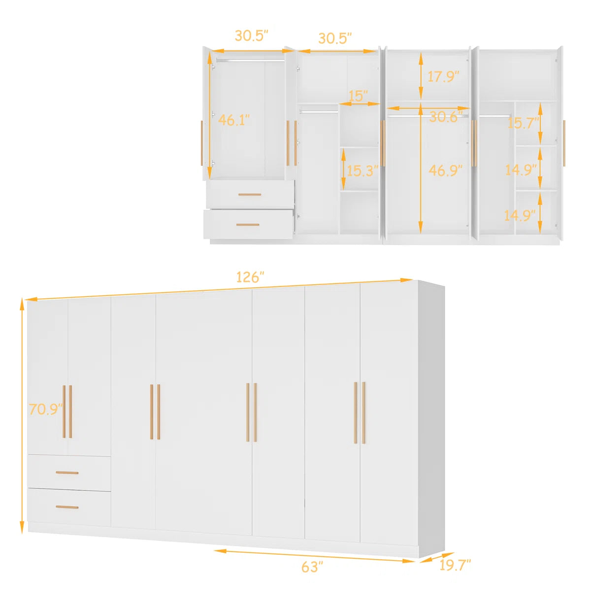 126”W Large Wardrobe
