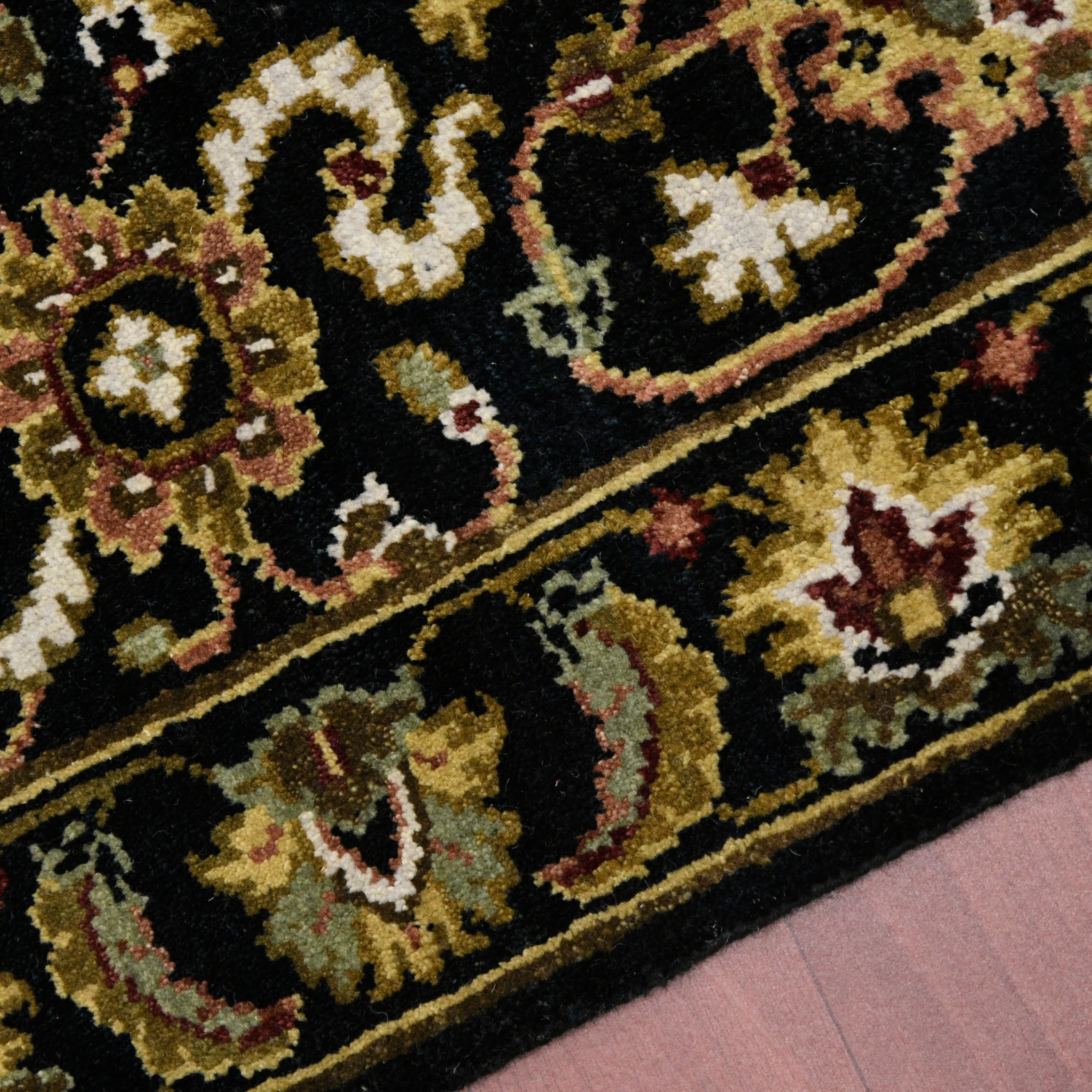 Luxor Classic Pattern Hand Knotted  Rectangle Anti-Skid Designer Carpet, Prayer Rug For Office Cabins, Small Living Spaces - 2'X3'