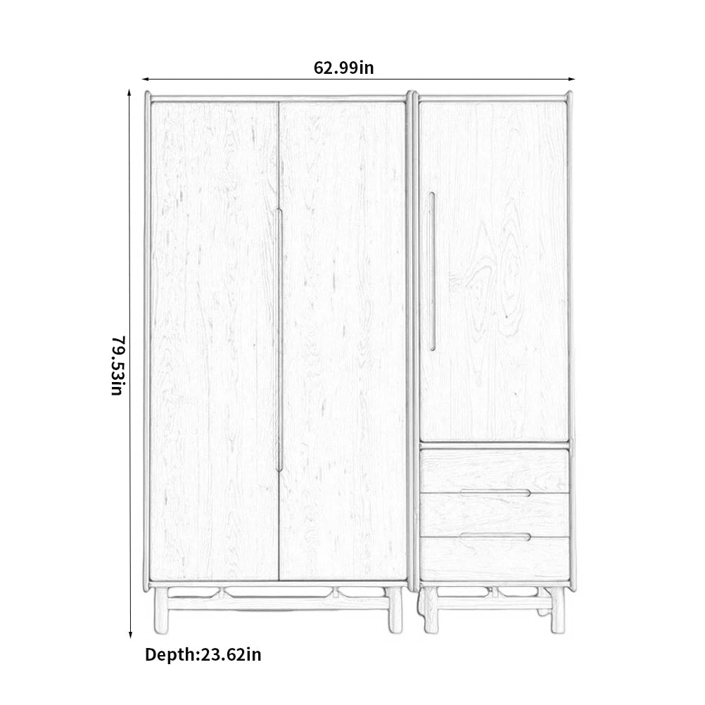 Modern Simple Solid Wood Wardrobe