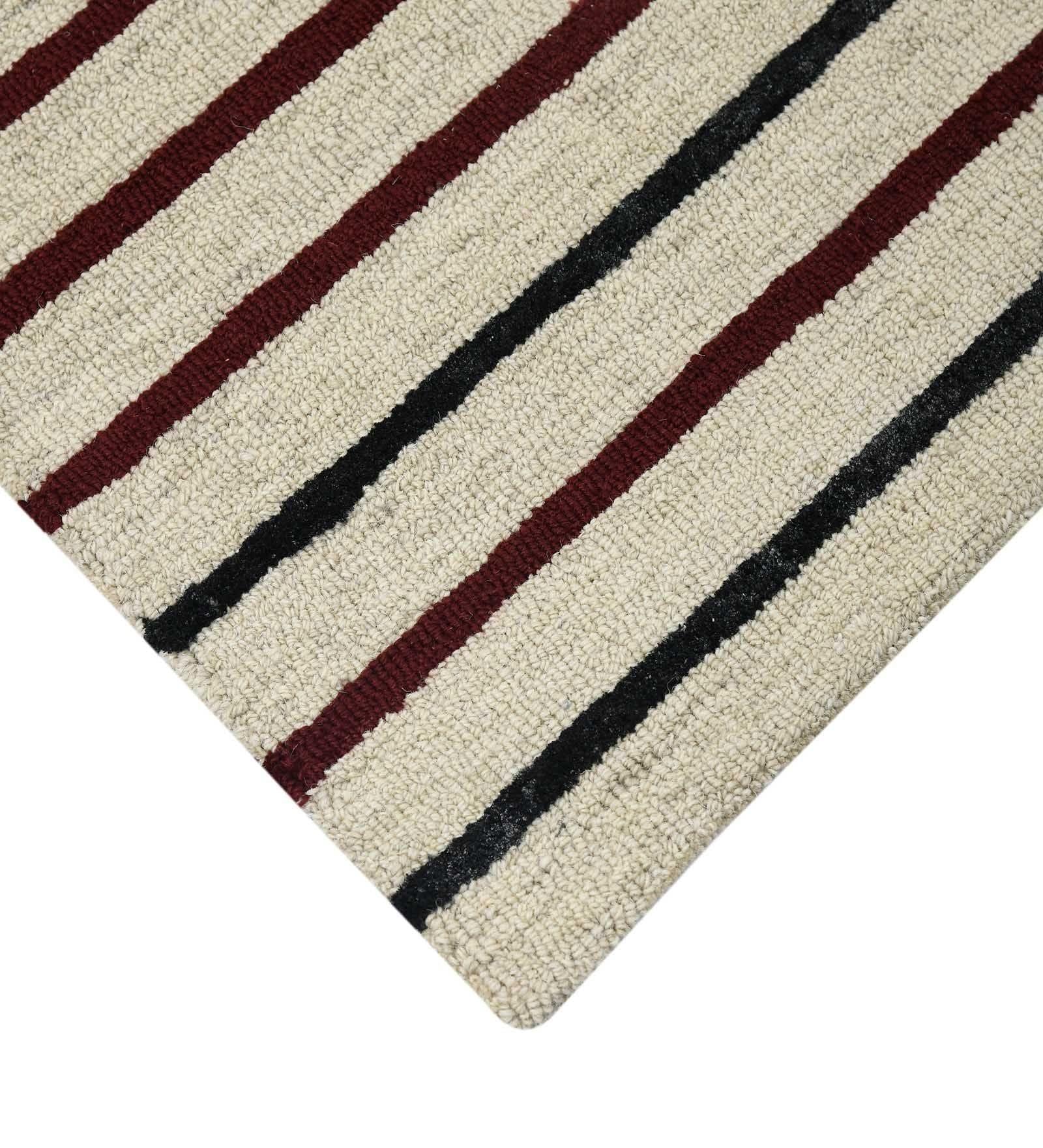 IVORY Wool & Viscose Canyan 5x8 Feet Hand-Tufted Carpet - Rug - Ouch Cart 