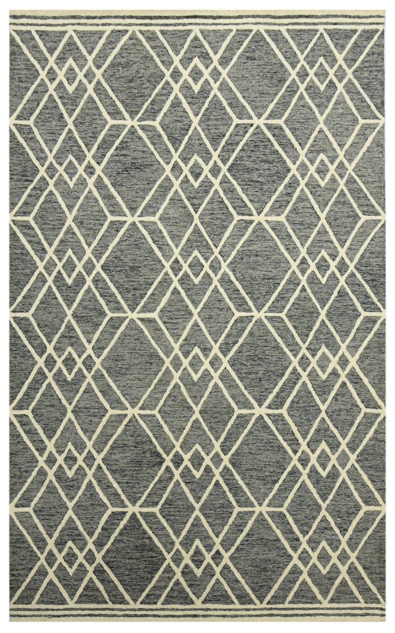 Gray Wool Vista 5x8 Feet Hand-Tufted Carpet - Rug - Ouch Cart 