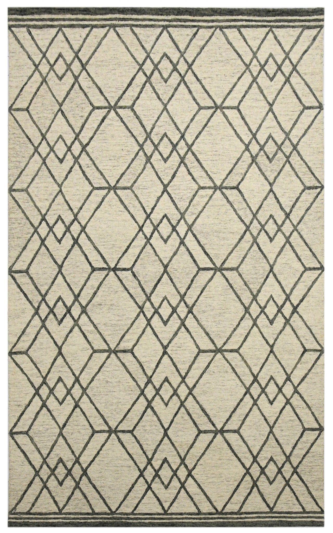 Ivory Wool Vista 8X10 Feet Hand-Tufted Carpet - Rug - Ouch Cart 