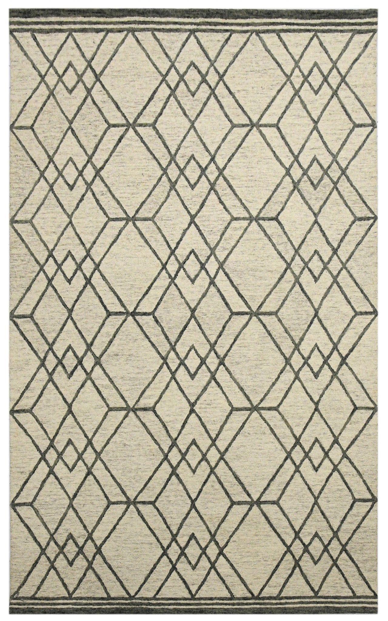 Ivory Wool Vista 8X10 Feet  Hand-Tufted Carpet - Rug