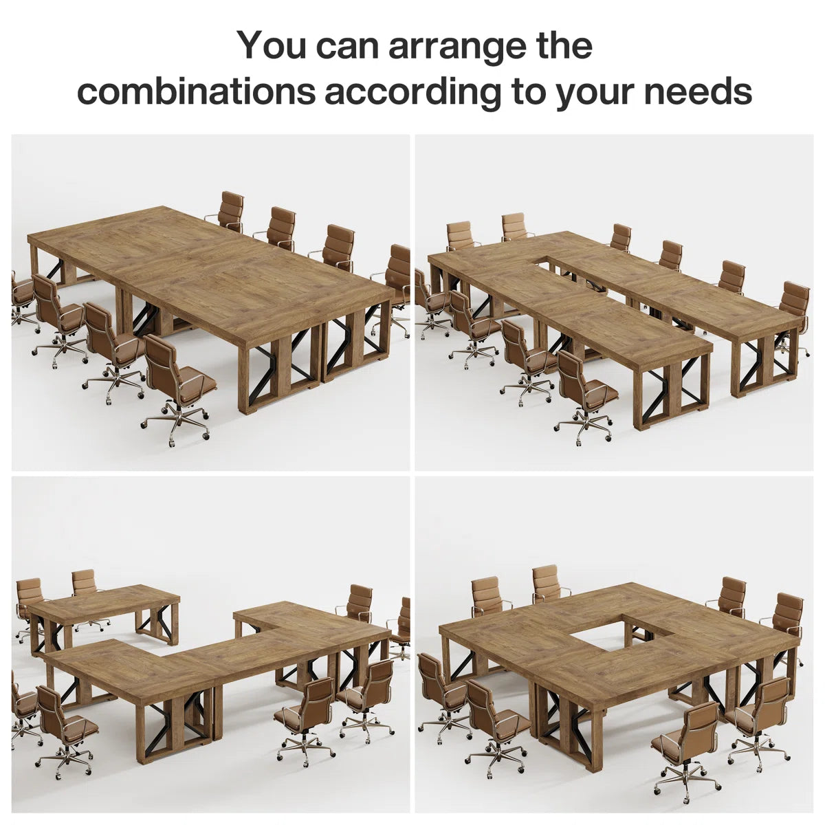 70.86" Rectangular Conference Table For 6-8, Large Business Seminar Table For Meeting room