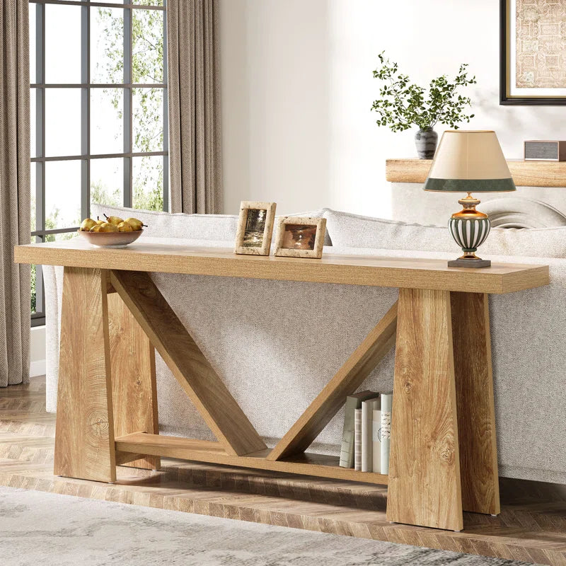 Long Console Table, Farmhouse Entryway Table