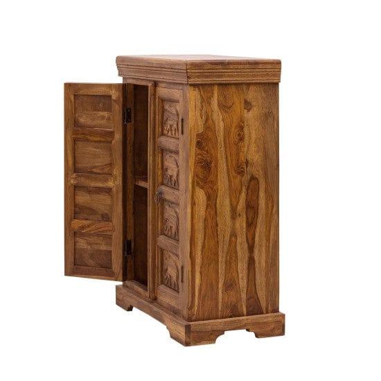 sheesham Wood Storage gajraj Cabinet 60x35x90 CM | Book Storage | Sideboard (Honey Finish) - Ouch Cart 