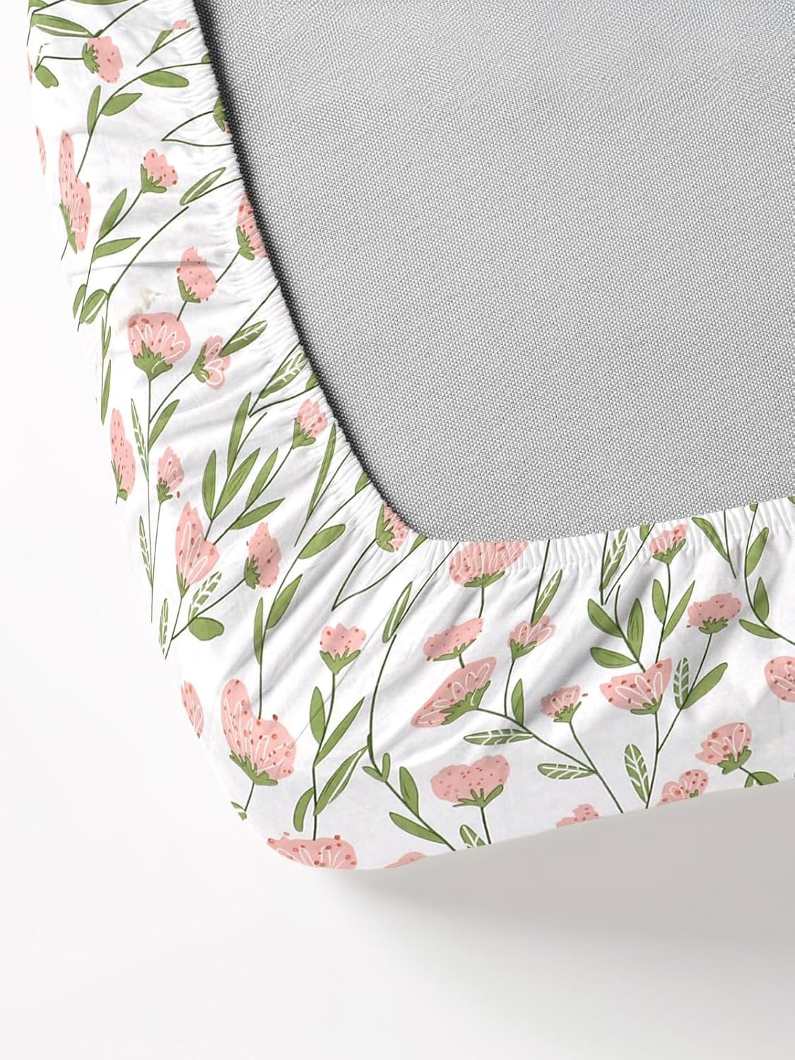 Cotton Double King Bedsheet Set with 2 Matching Pillow Covers | 200 Thread Count | Superfine Botanical Print | Soft & Breathable Flat Bedsheet