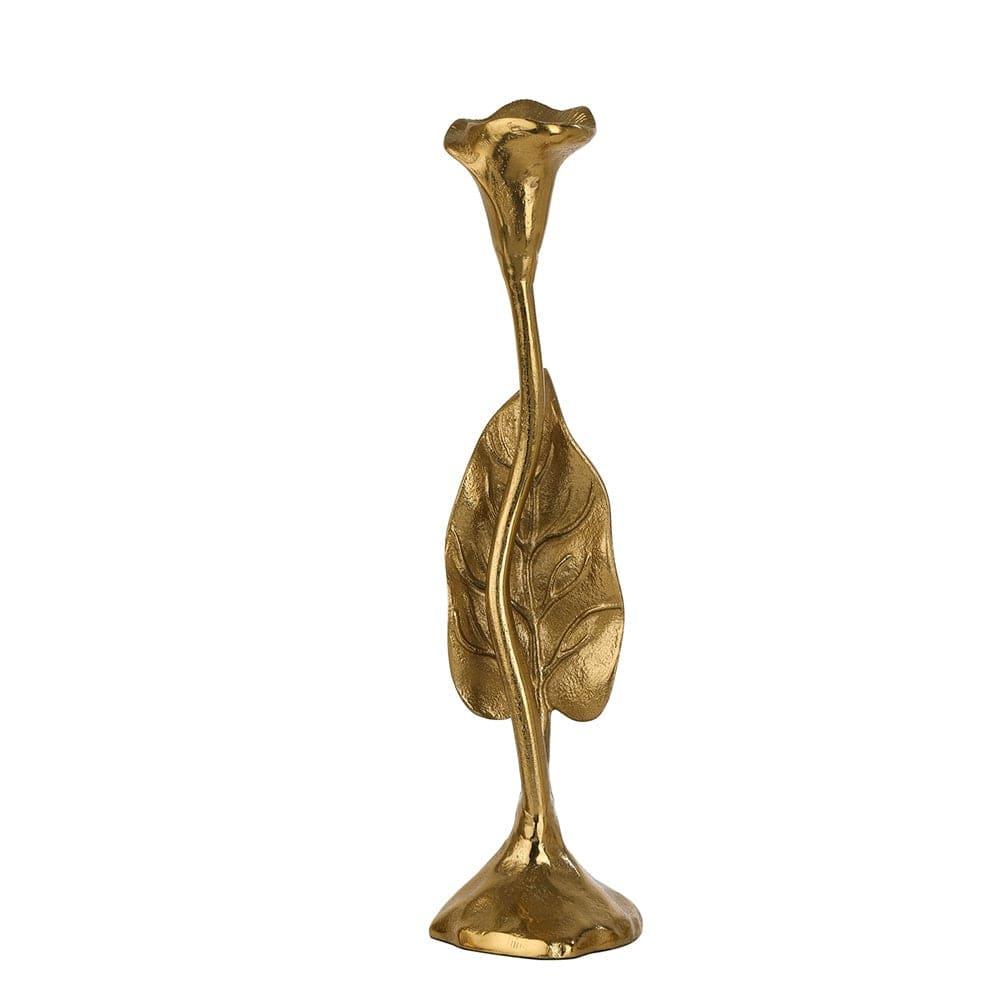 Jules Leaf Candle Holder Medium Gold - Ouch Cart 