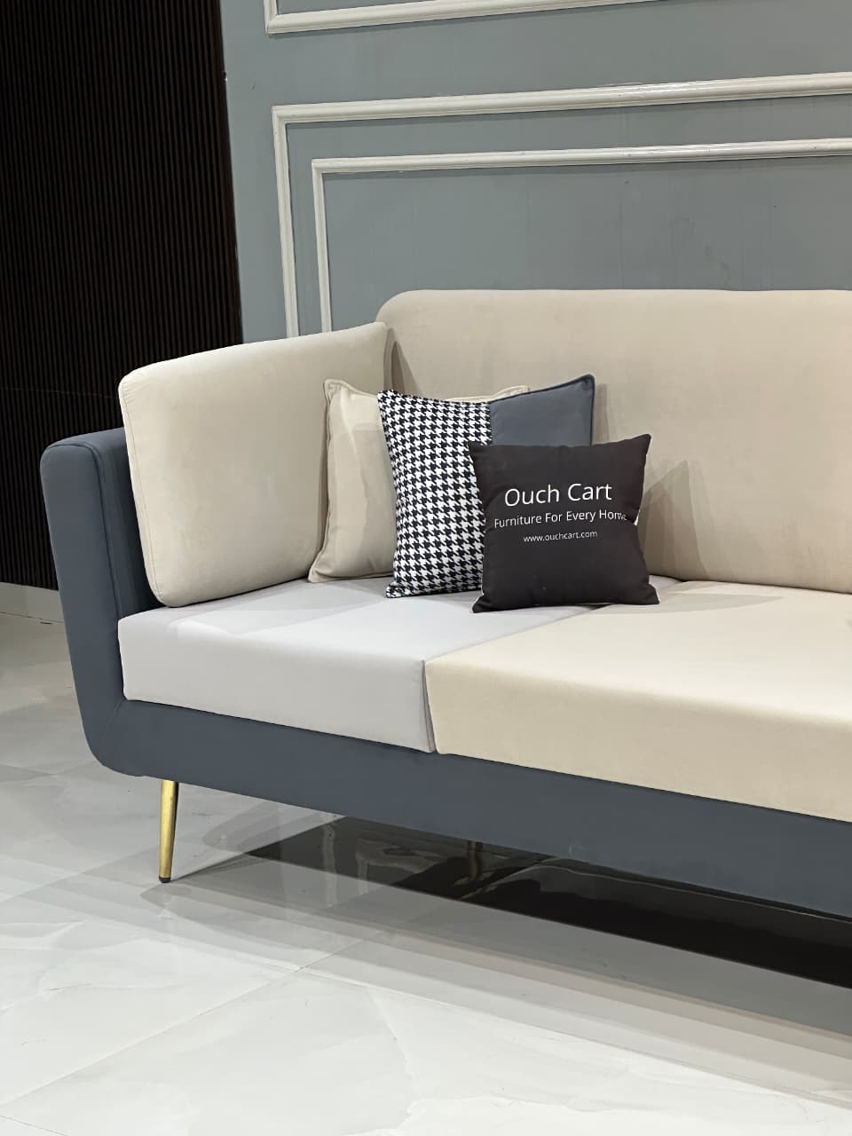 Luxurious Velvet Upholstered 3-Seater Sofa