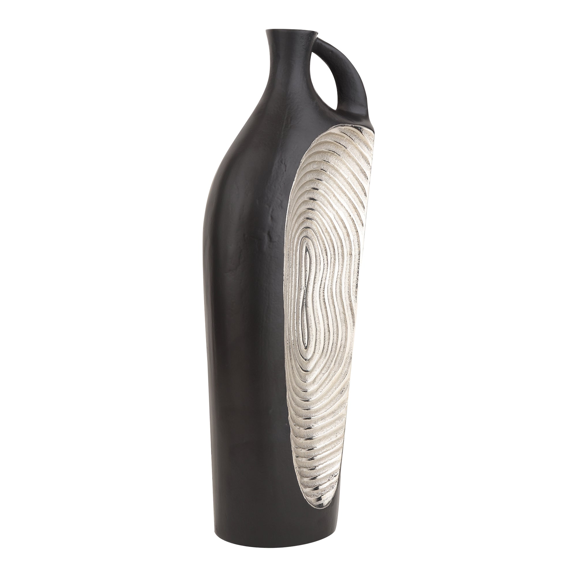 Alloy Art Vase in Black Silver