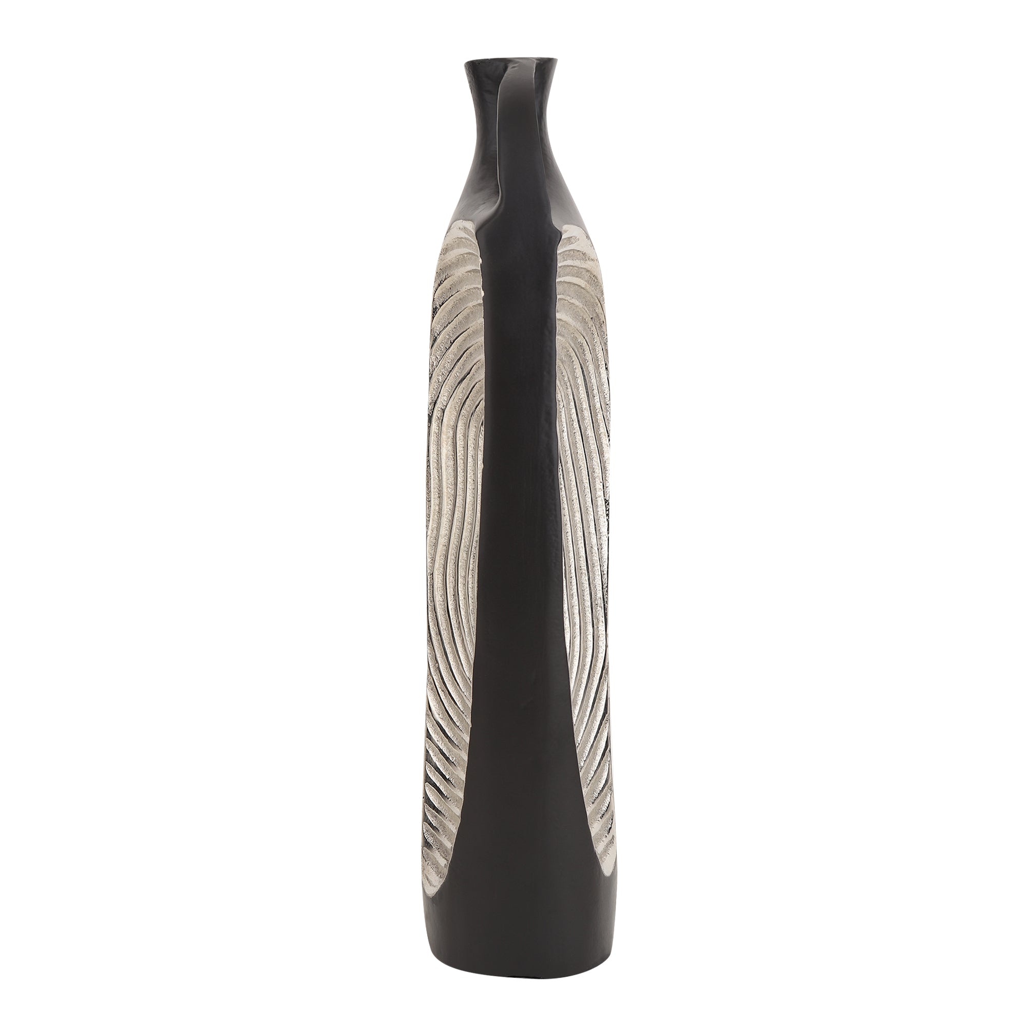 Alloy Art Vase in Black Silver