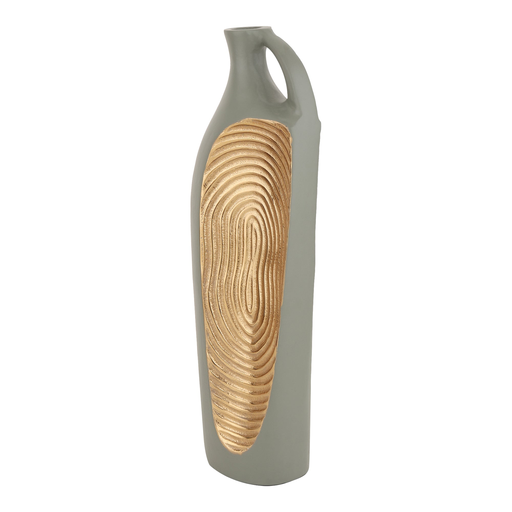 Alloy Art Vase in Green Gold