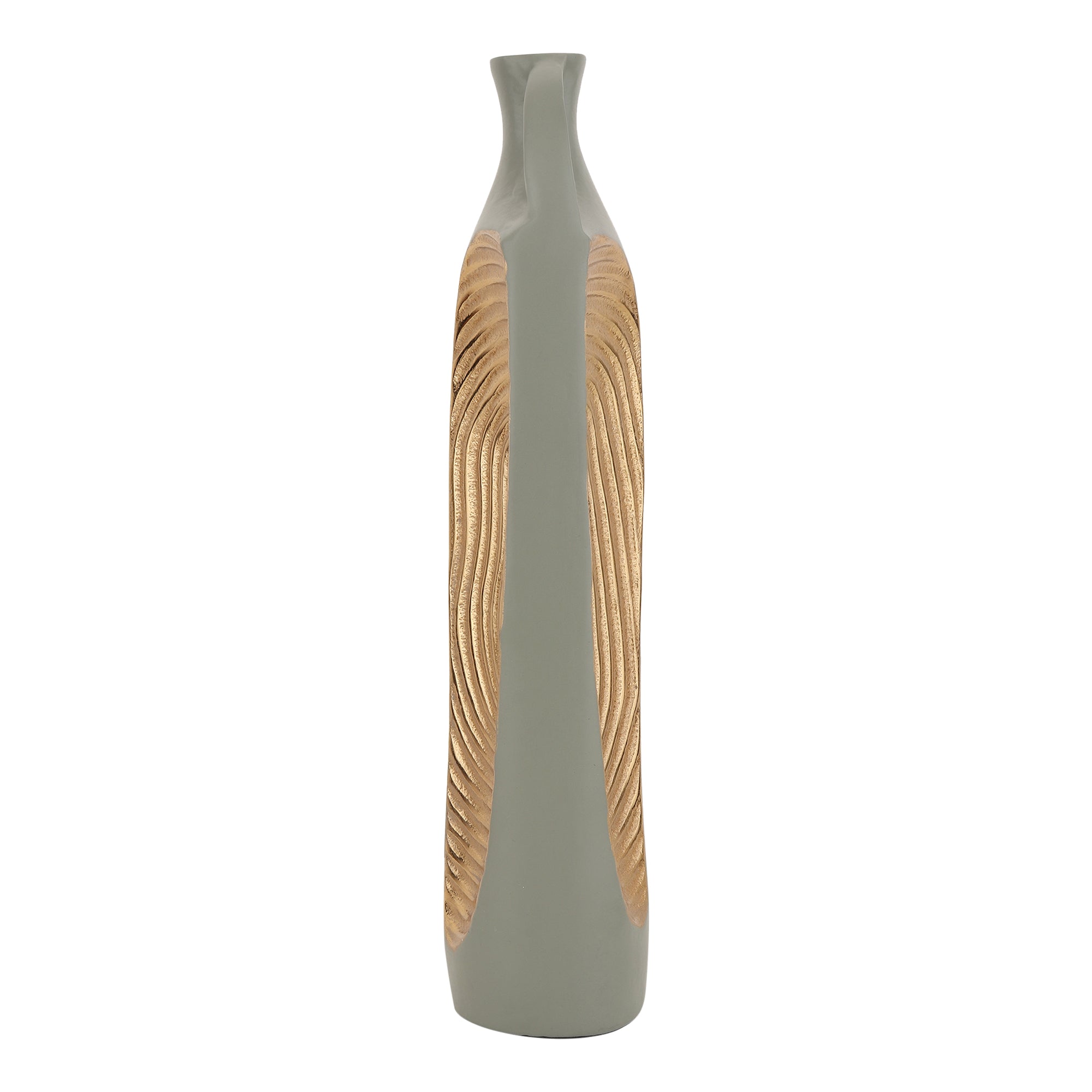 Alloy Art Vase in Green Gold