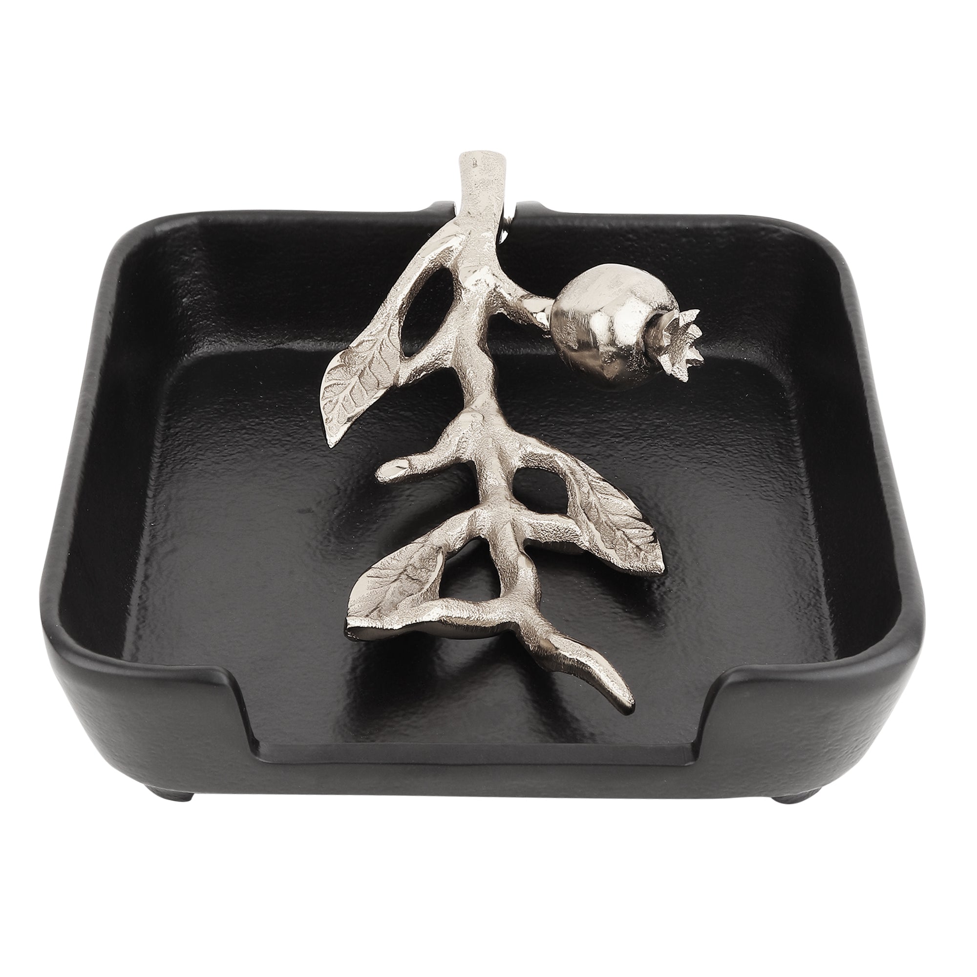 Leafy tissue holder in Black Silver