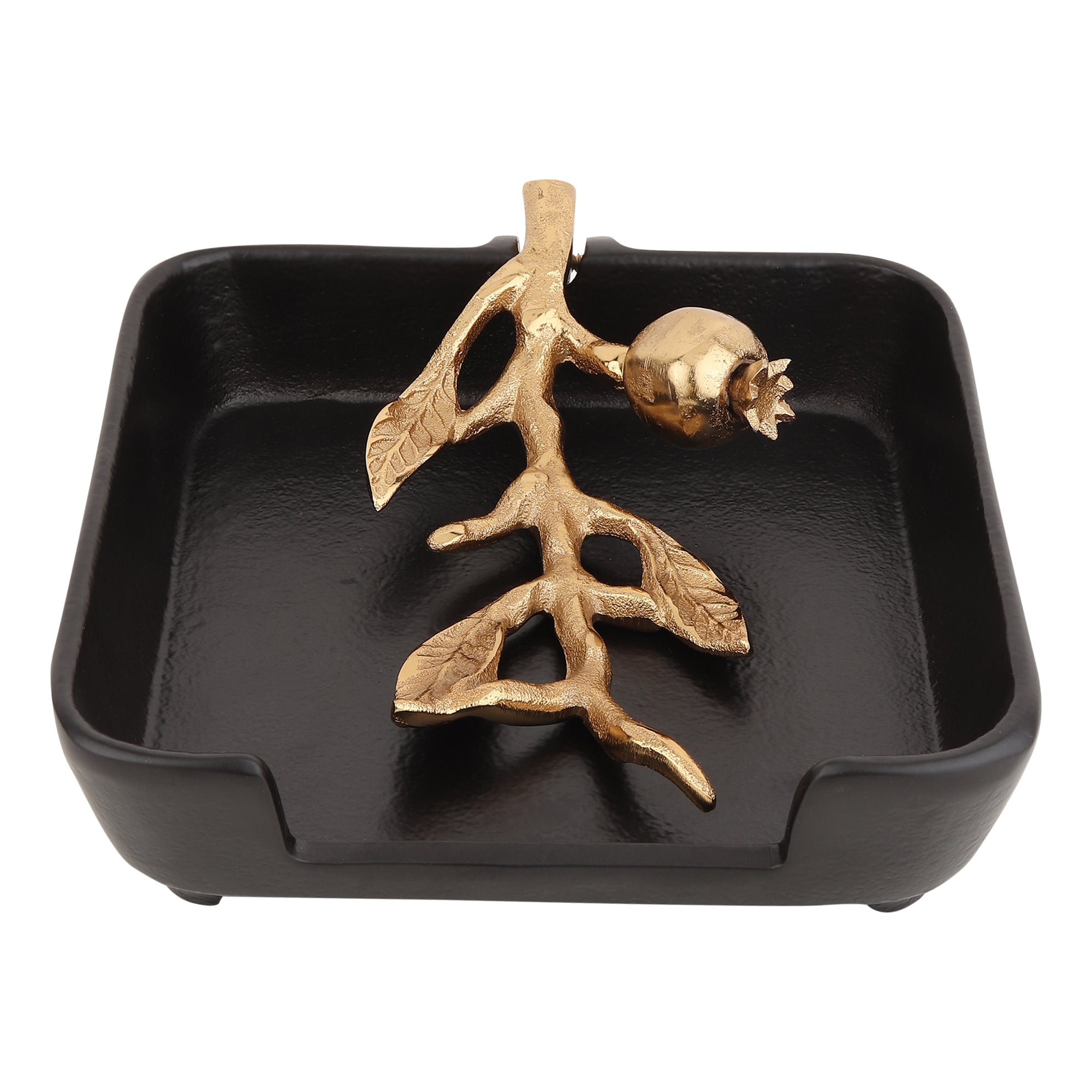 Leafy tissue holder in Black Gold