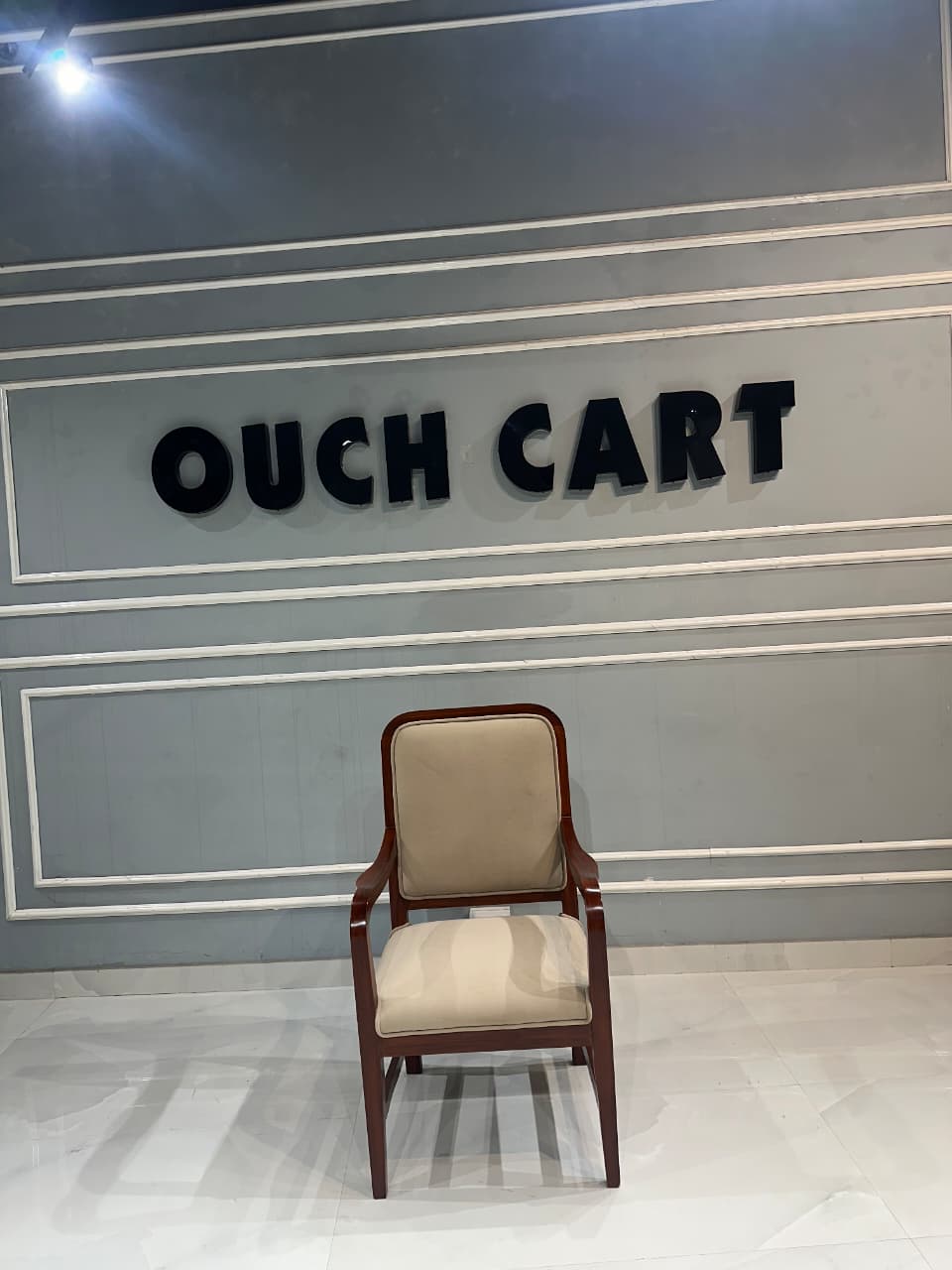 Premium Royal-Style Solid Wood Chair with Handcrafted Armrest Detailing – Standard Brown