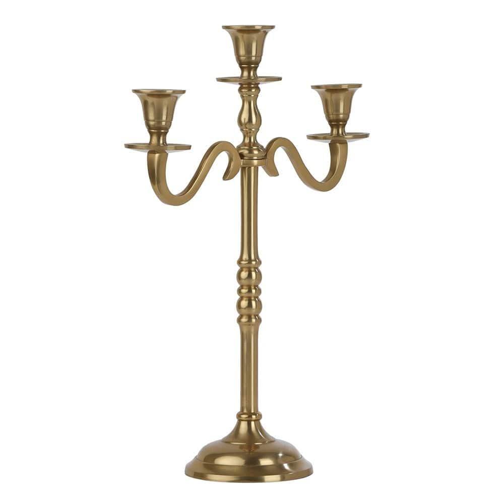 Olen Three Light Candle Holder Gold