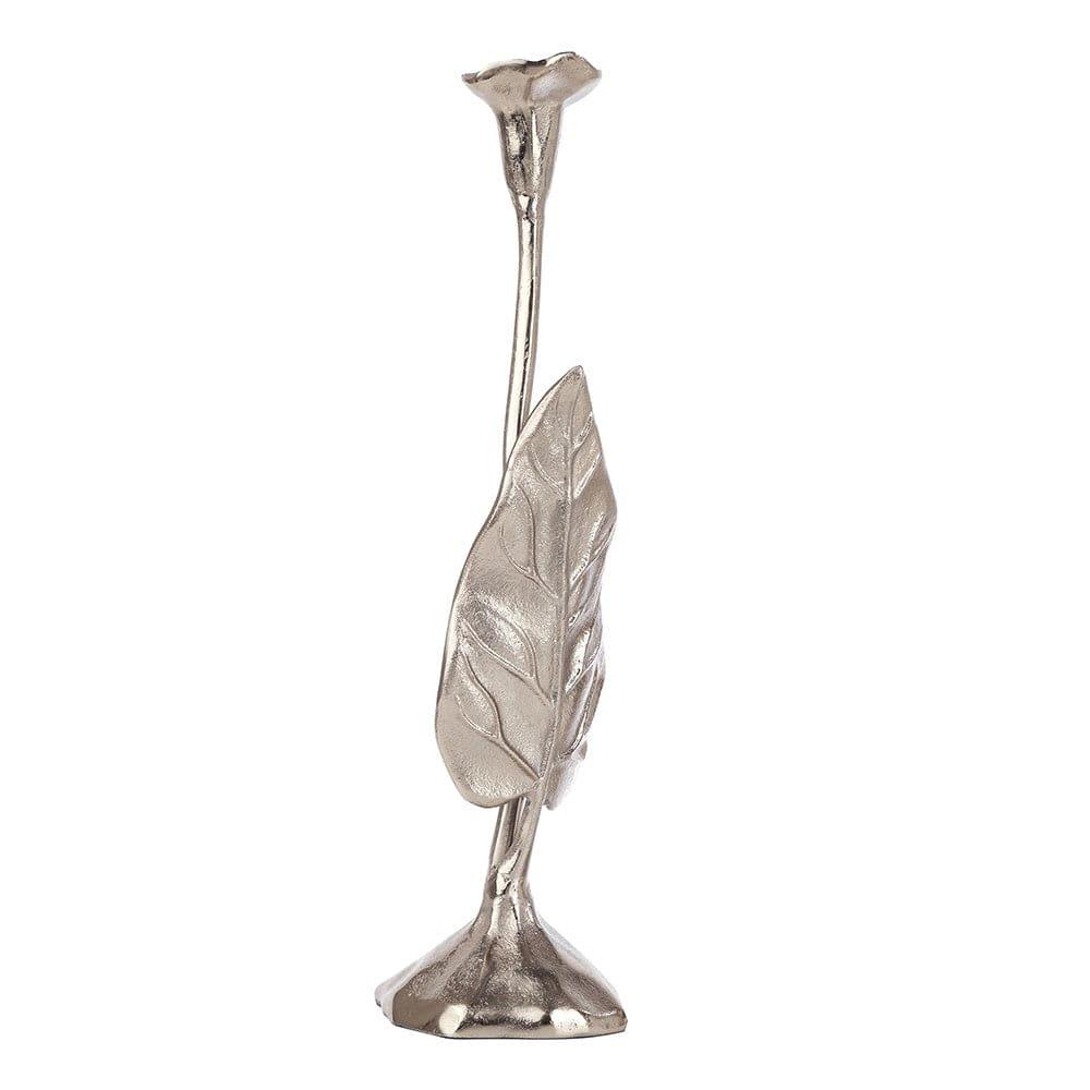 Jules Leaf Candle Holder Large Silver - Ouch Cart 
