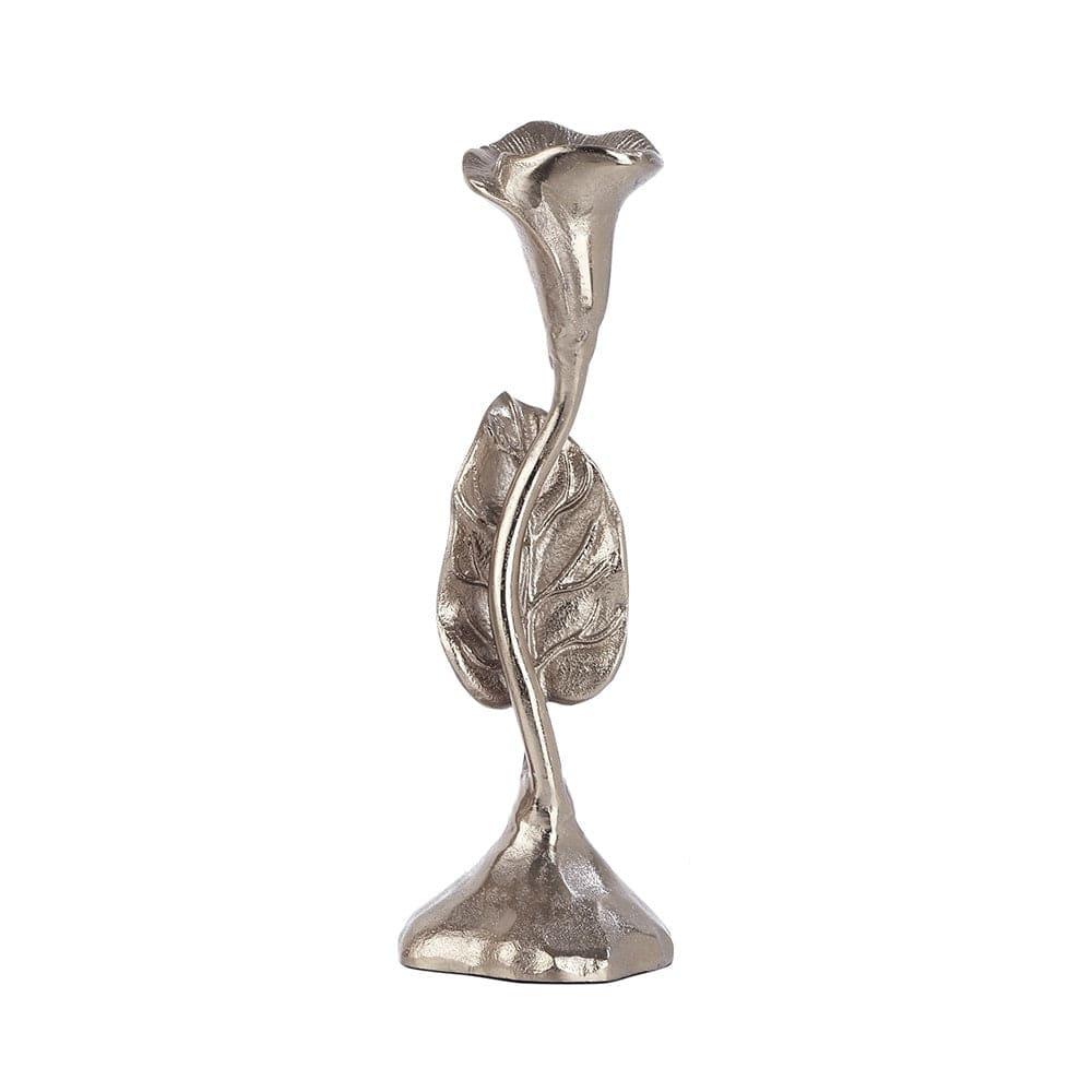 Jules Leaf Candle Holder Medium Silver - Ouch Cart 