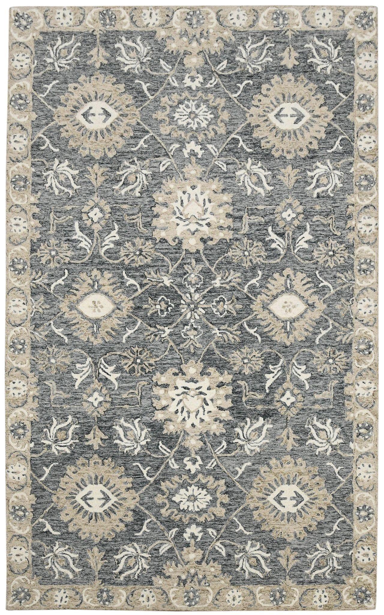 Gray Wool Romania 8X10 Feet Hand-Tufted Carpet - Rug