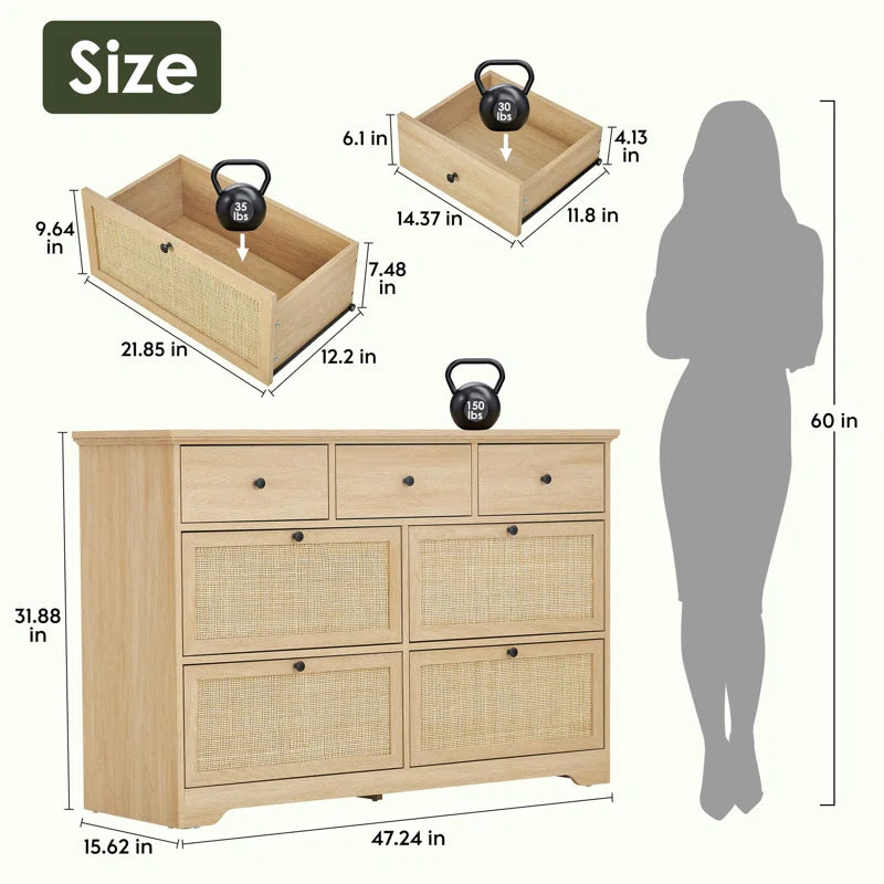 Elegant 7-Drawer Dresser with Ample Storage and Modern Design