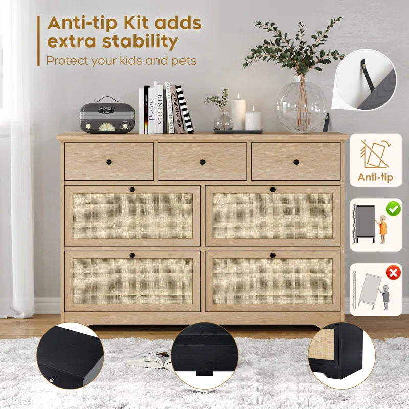 Elegant 7-Drawer Dresser with Ample Storage and Modern Design