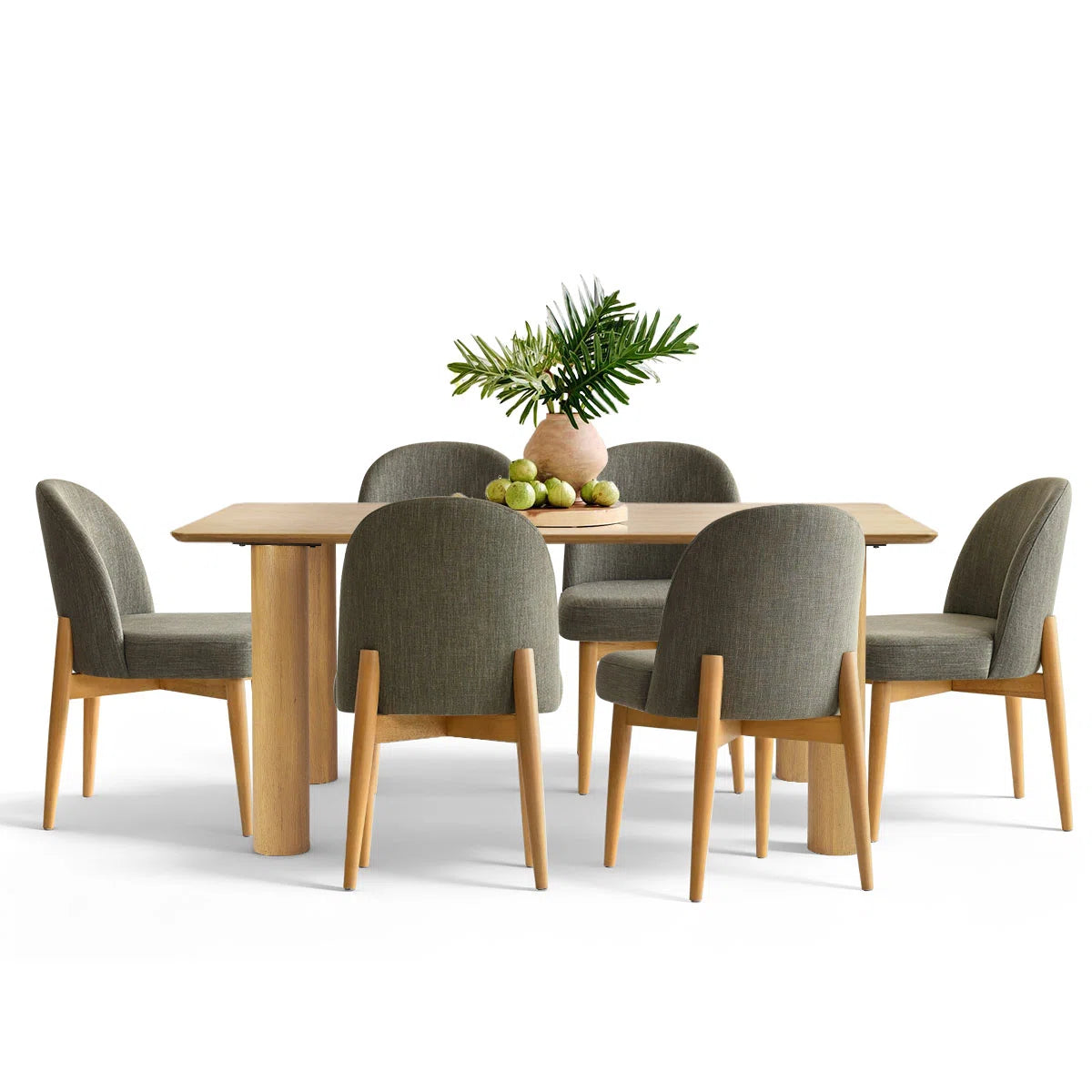 7 - Piece Solid Wood Dining Set- OUCH CART 