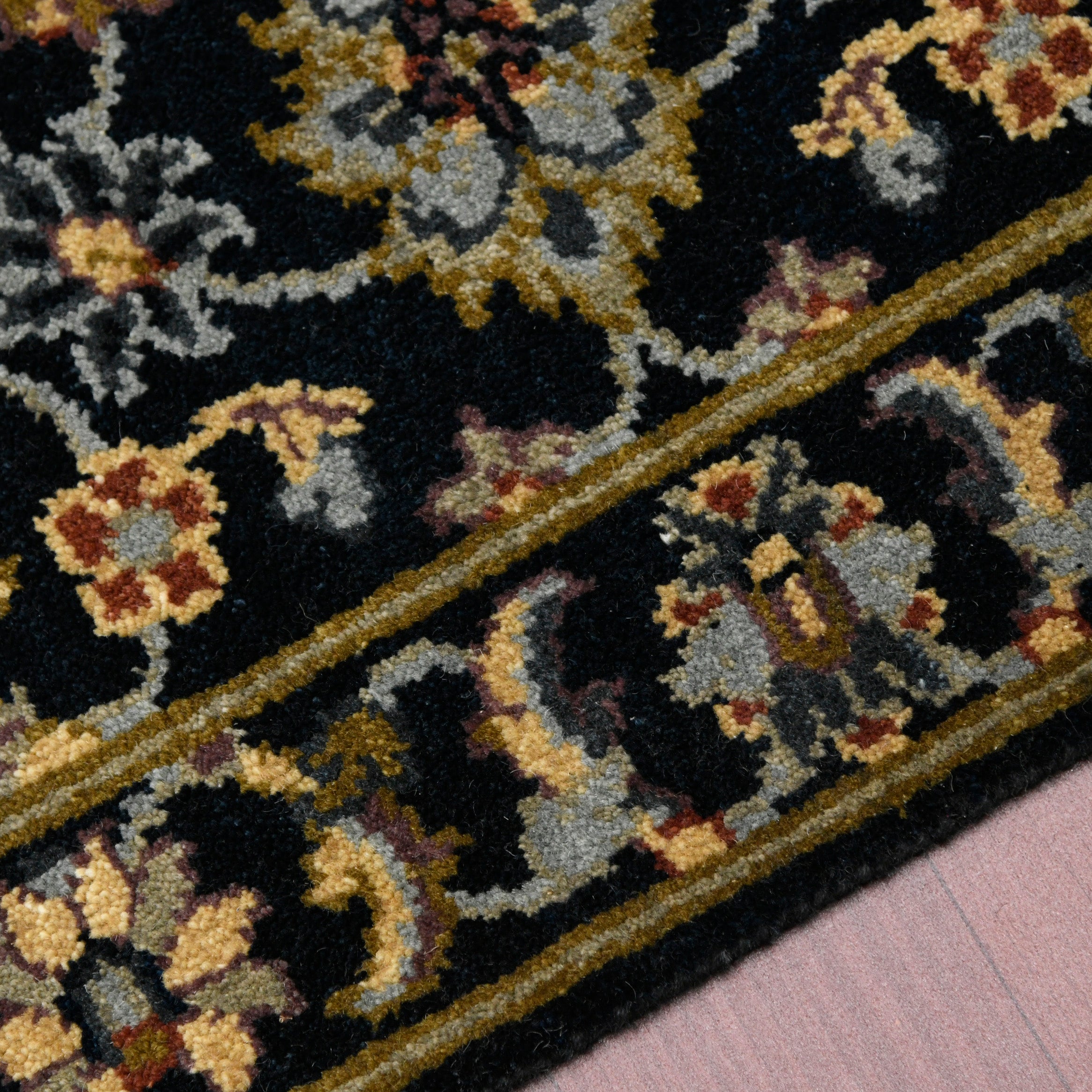 Luxor Classic Pattern Hand Knotted  Rectangle Anti-Skid Designer Carpet, Prayer Rug For Office Cabins, Small Living Spaces - 2'X3'