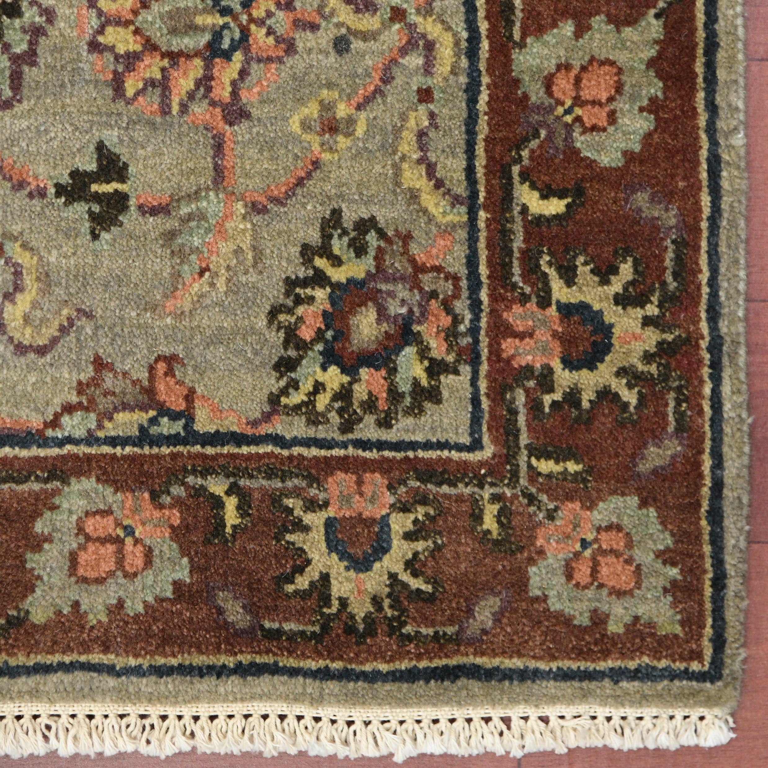 Luxor Classic Pattern Hand Knotted  Rectangle Anti-Skid Designer Carpet, Prayer Rug For Office Cabins, Small Living Spaces - 2'X3'