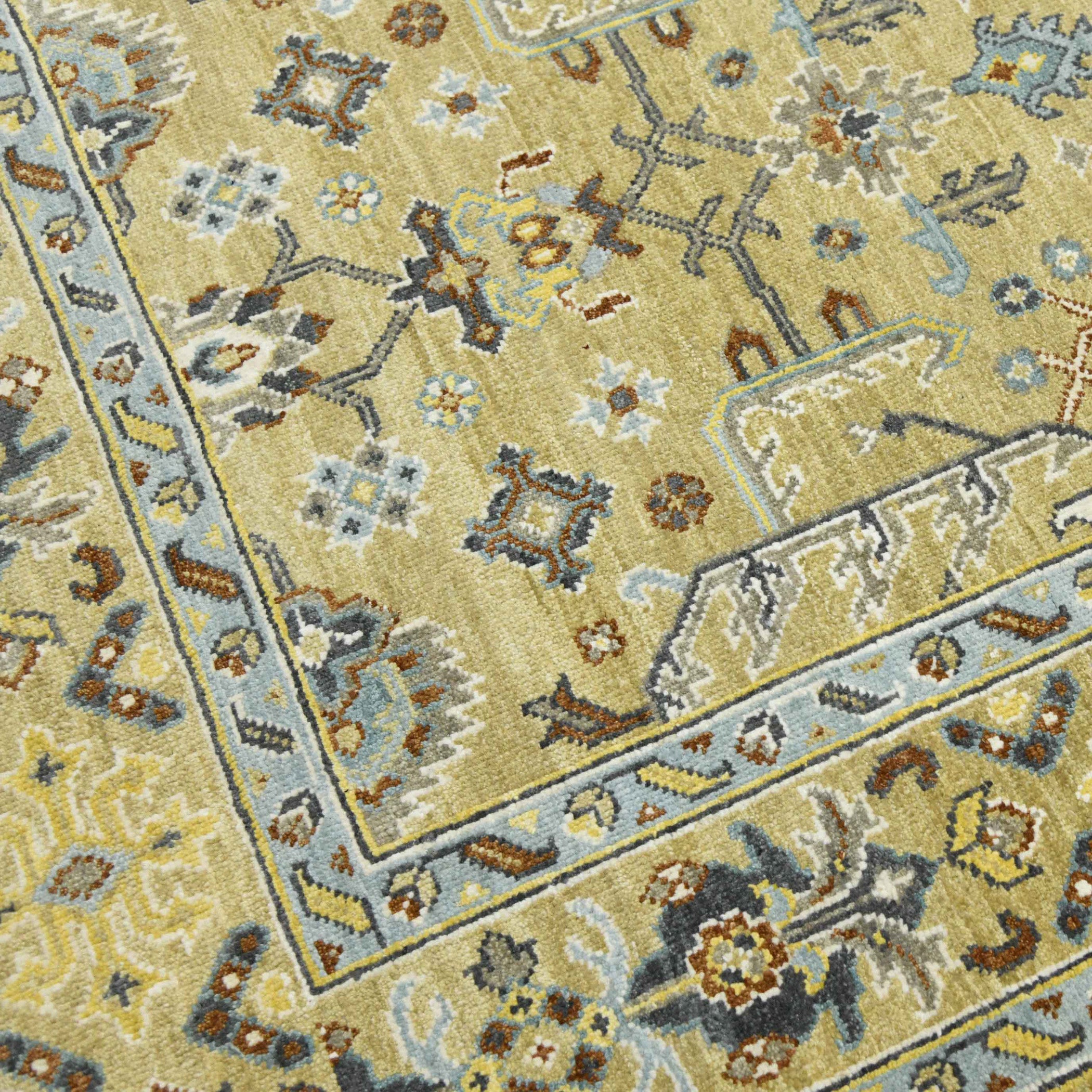 Bristol Traditional Pattern Hand Knotted  Rectangle Anti-Skid Designer Carpet, Area Rug For Bed Room, Living Room - 9'x12'
