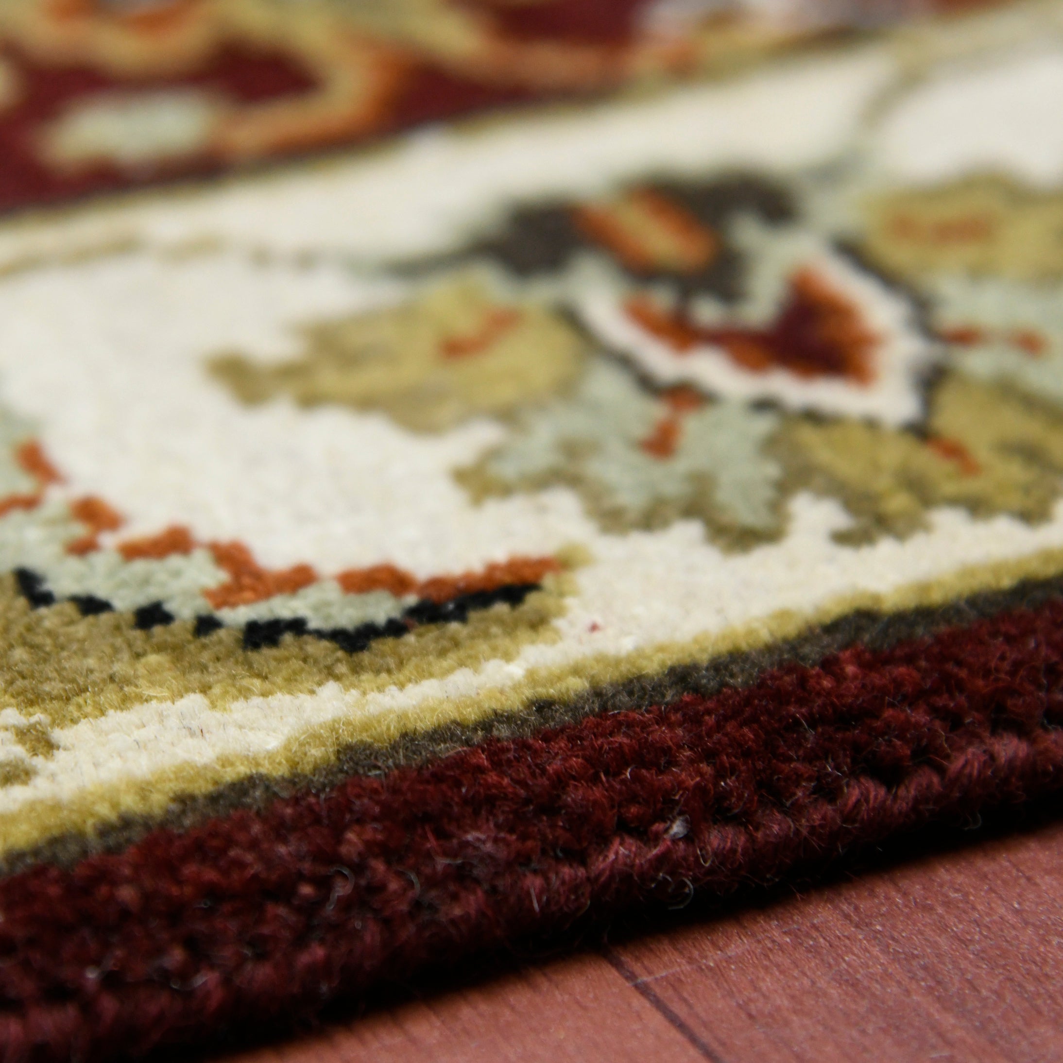 Luxor Classic Pattern Hand Knotted  Rectangle Anti-Skid Designer Carpet, Prayer Rug For Office Cabins, Small Living Spaces - 2'X3'