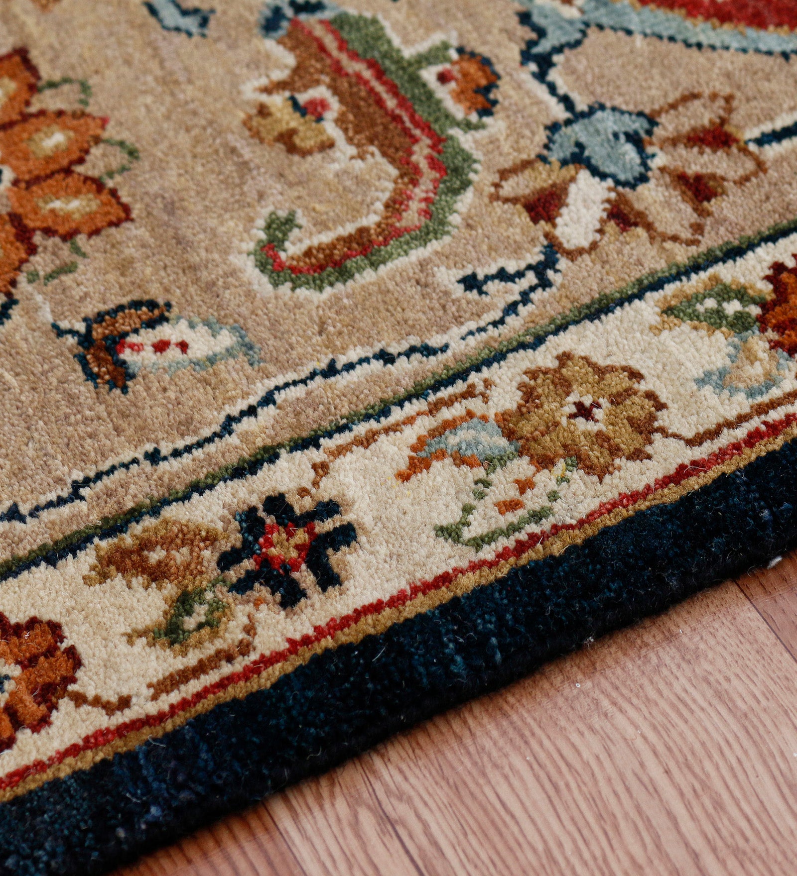Heritage Classic Pattern Hand Knotted  Rectangle Anti-Skid Designer Carpet, Prayer Rug For Office Cabins, Small Living Spaces - 3'X5'