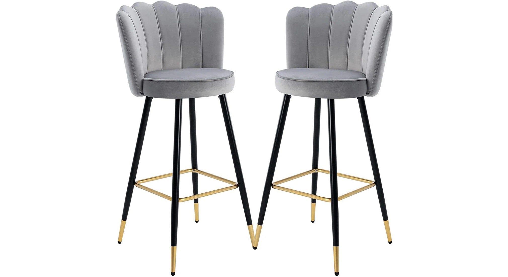 FLOWER COUNTER STOOL GREY SET OF 2 - Ouch Cart 