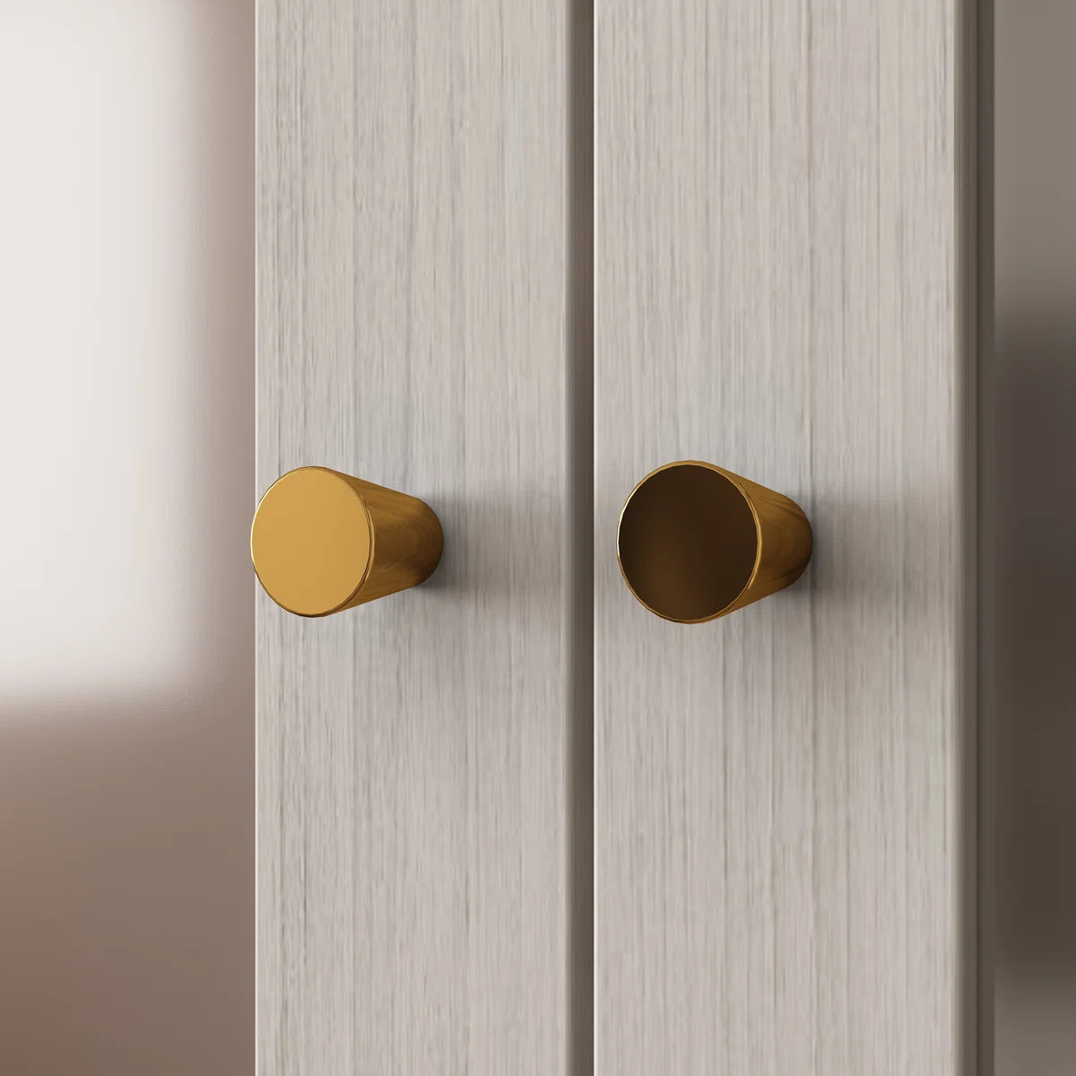 Elegant 4-Door Wardrobe With Frosted Glass Panels, Brass Handles, And Ample Storage Space – Adjustable Shelves And Large Drawers For Modern Organization