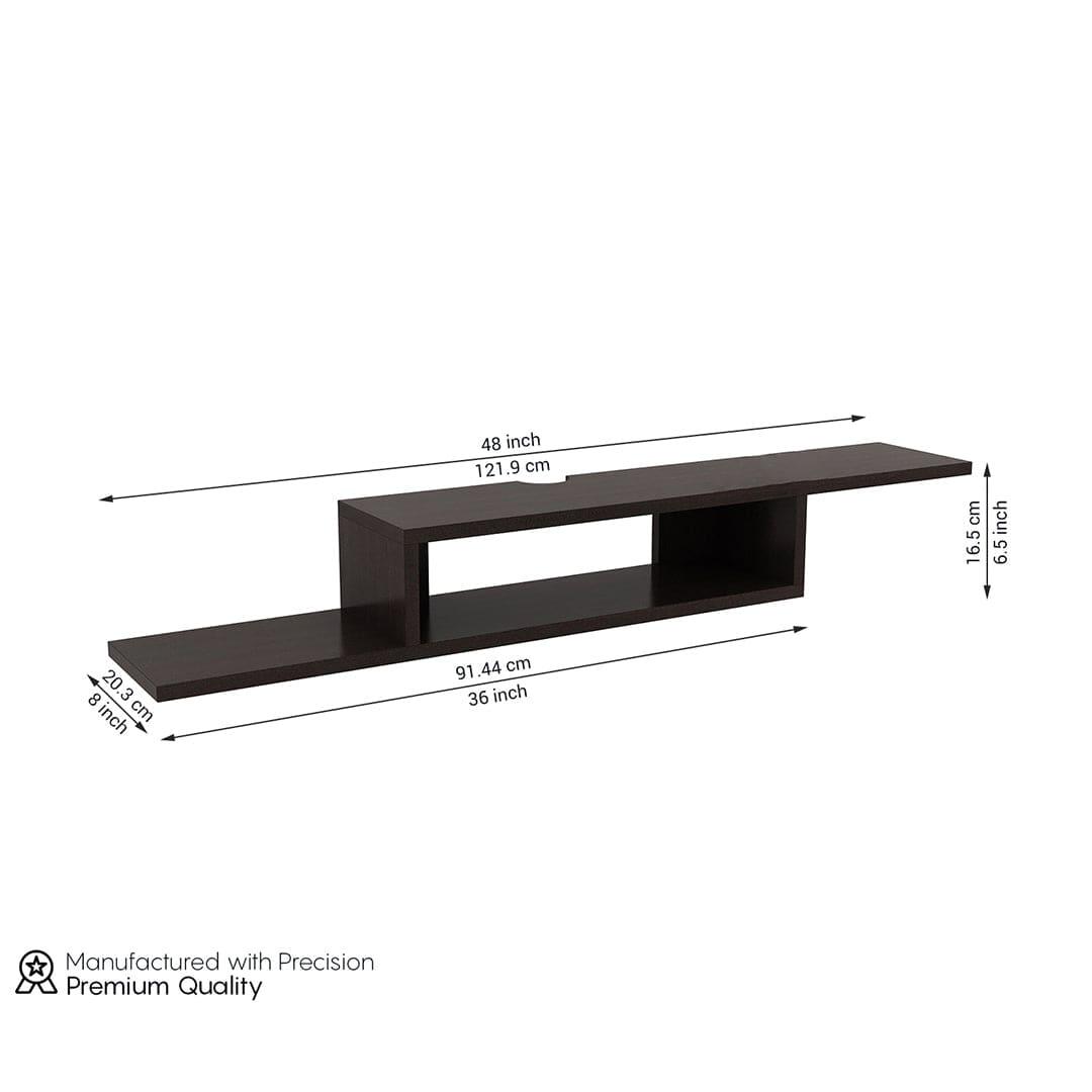 Adroit Engineered Wood Wall-Mounted Tv Unit with Open Storage