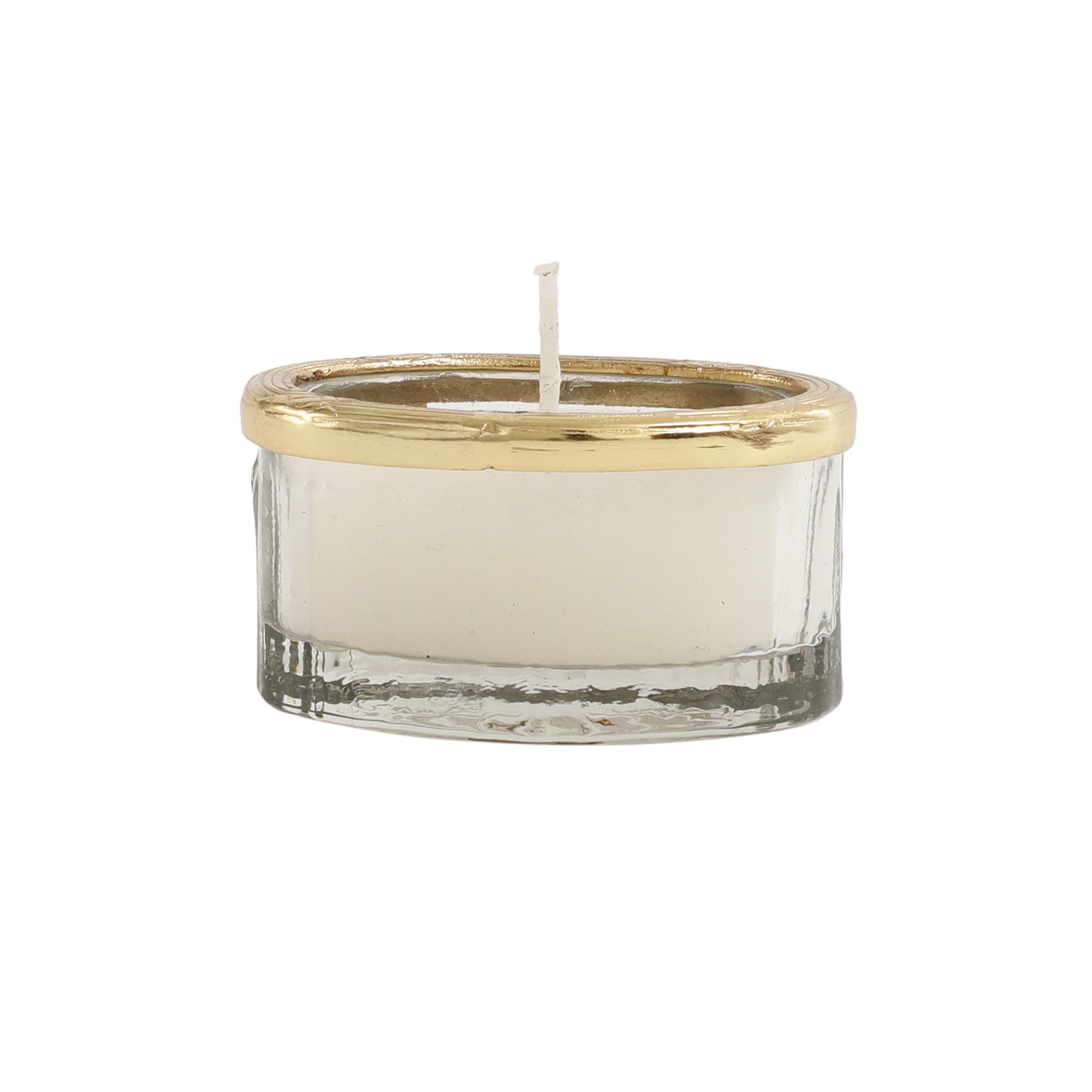 snowy whisper white scented candle jar with Golden Ring