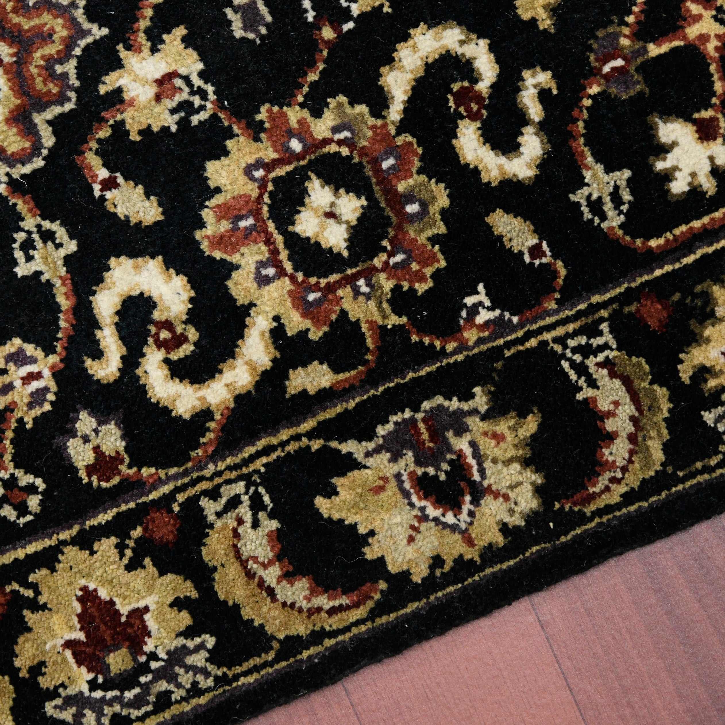 Luxor Classic Pattern Hand Knotted  Rectangle Anti-Skid Designer Carpet, Prayer Rug For Office Cabins, Small Living Spaces - 2'X3'