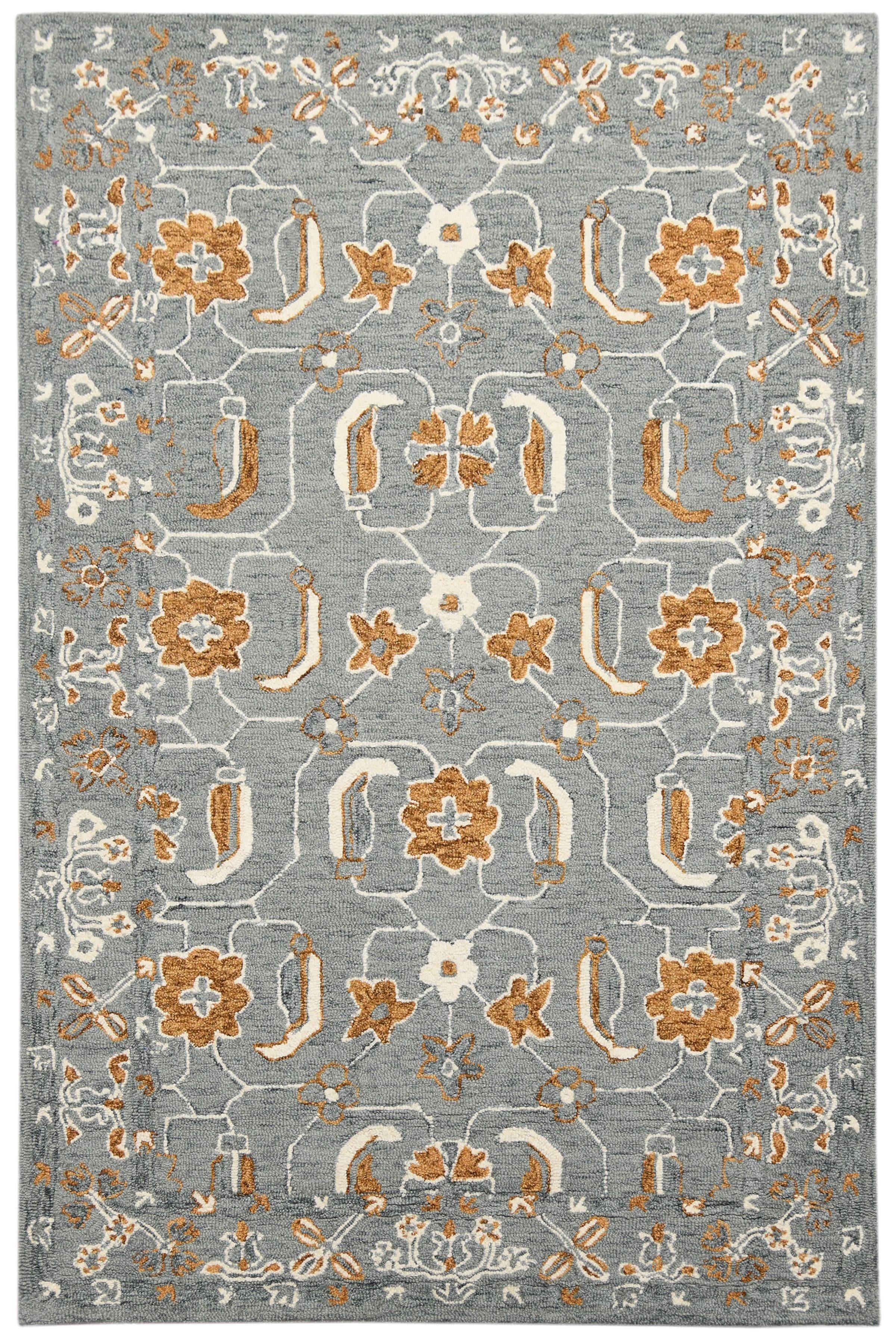 Orange Wool Romania 4x6 Feet Hand-Tufted Carpet - Rug - Ouch Cart 