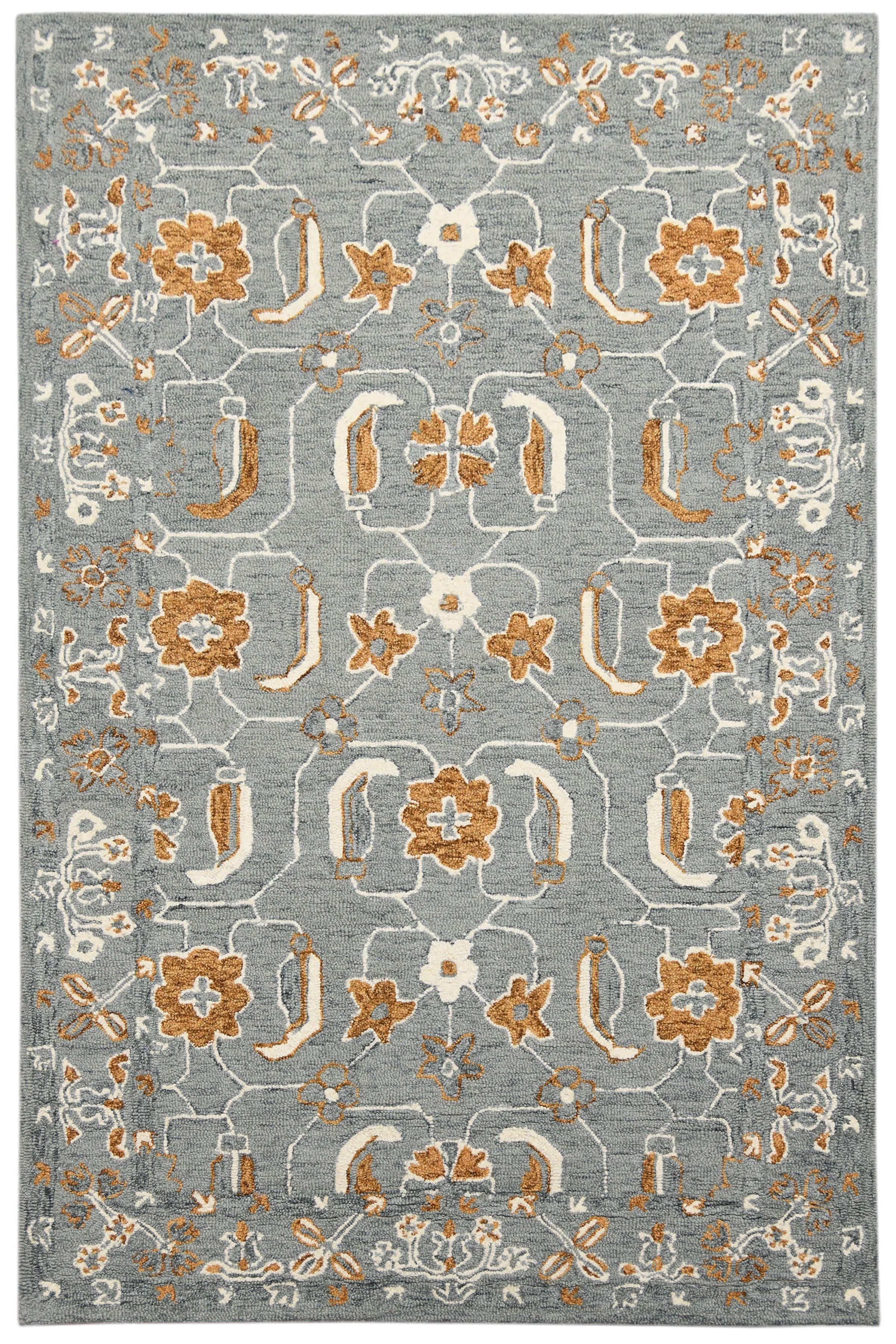 Orange Wool Romania 4x6 Feet  Hand-Tufted Carpet - Rug