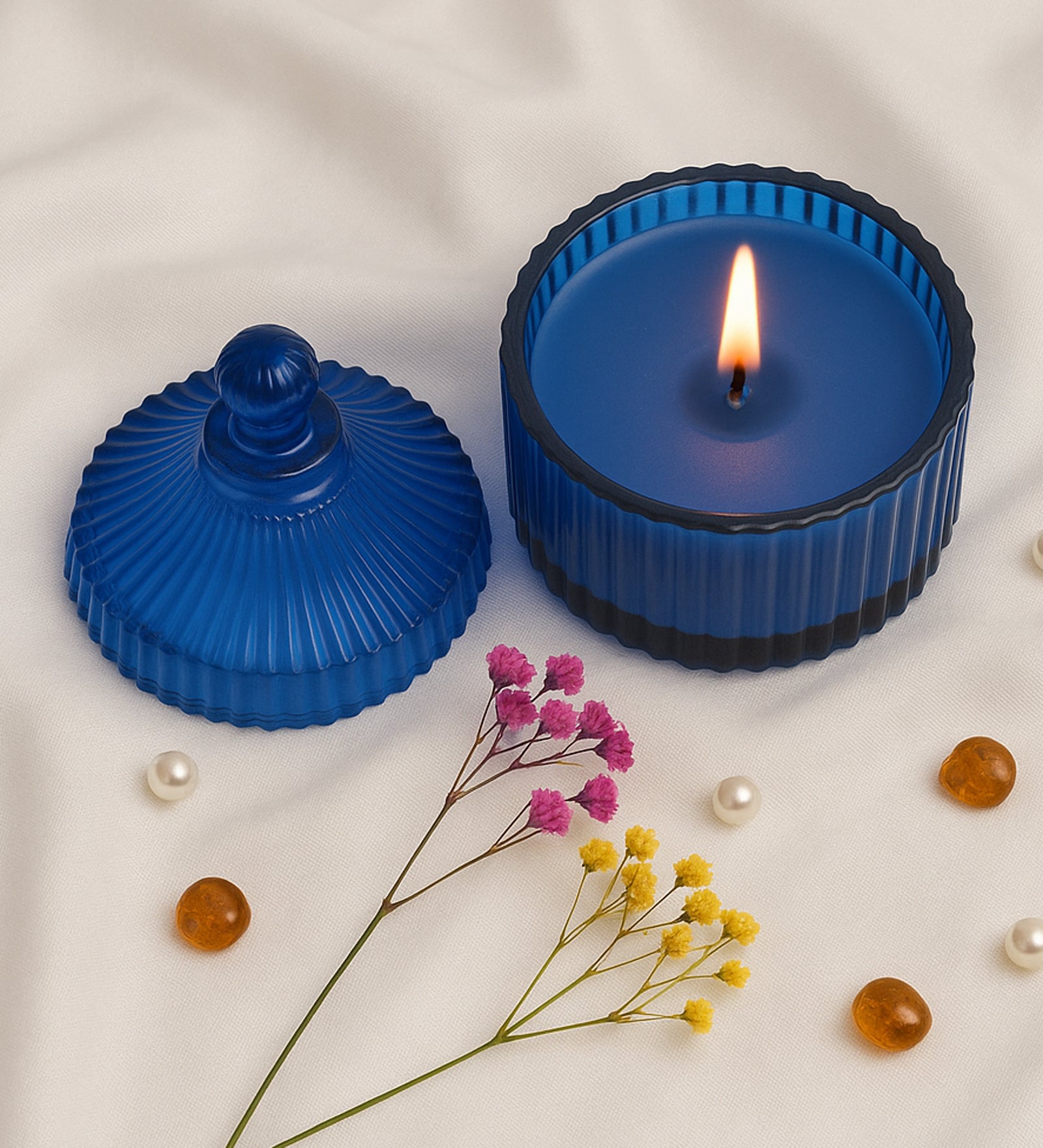 Elara Sapphire Bloom- OUCH CART | Candle jar