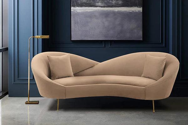 Round Arm Curved Sofa