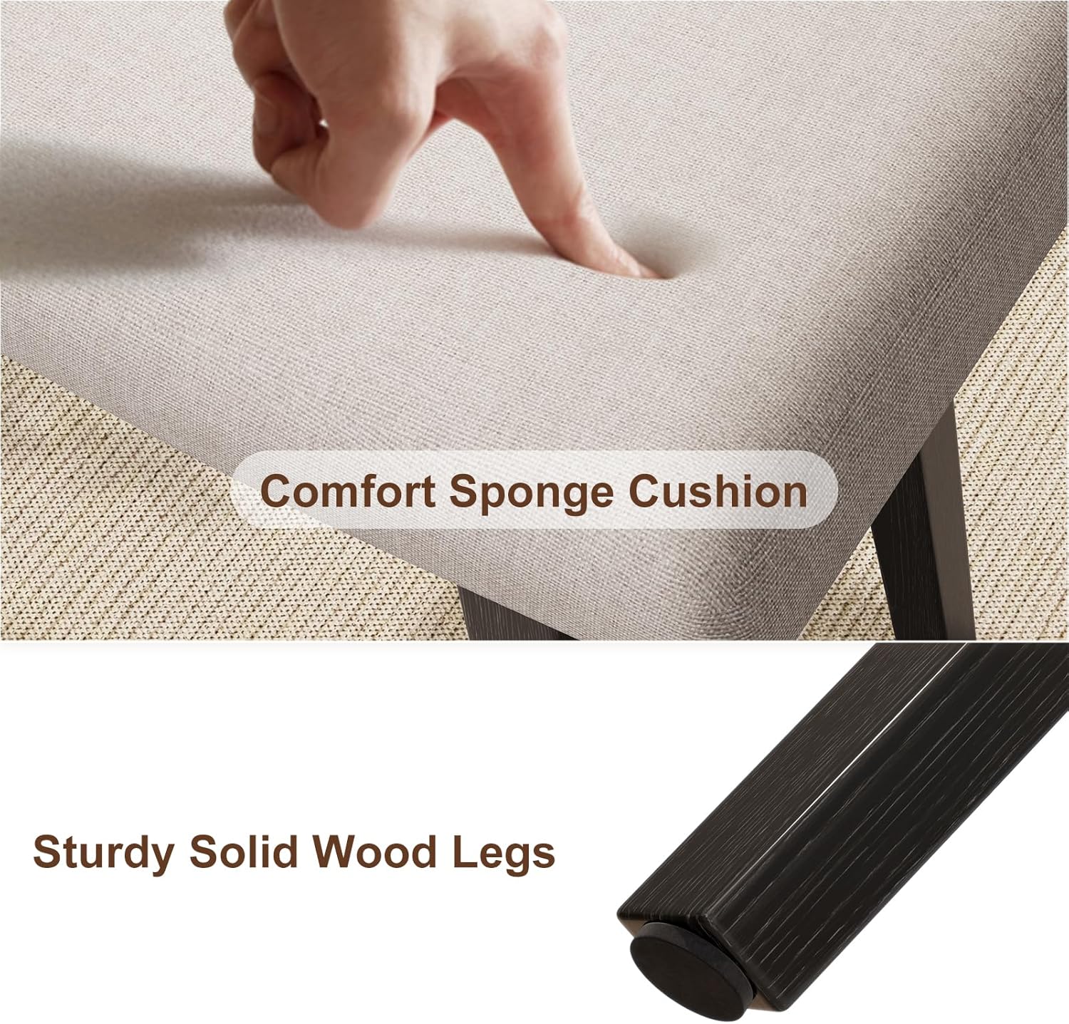 Solid Wood Small Vanity Stool with Saddle Cushion, High-Rebound Sponge Seat, Easy Assembly Makeup Chair, Footstool for Bedroom, Entryway, Black