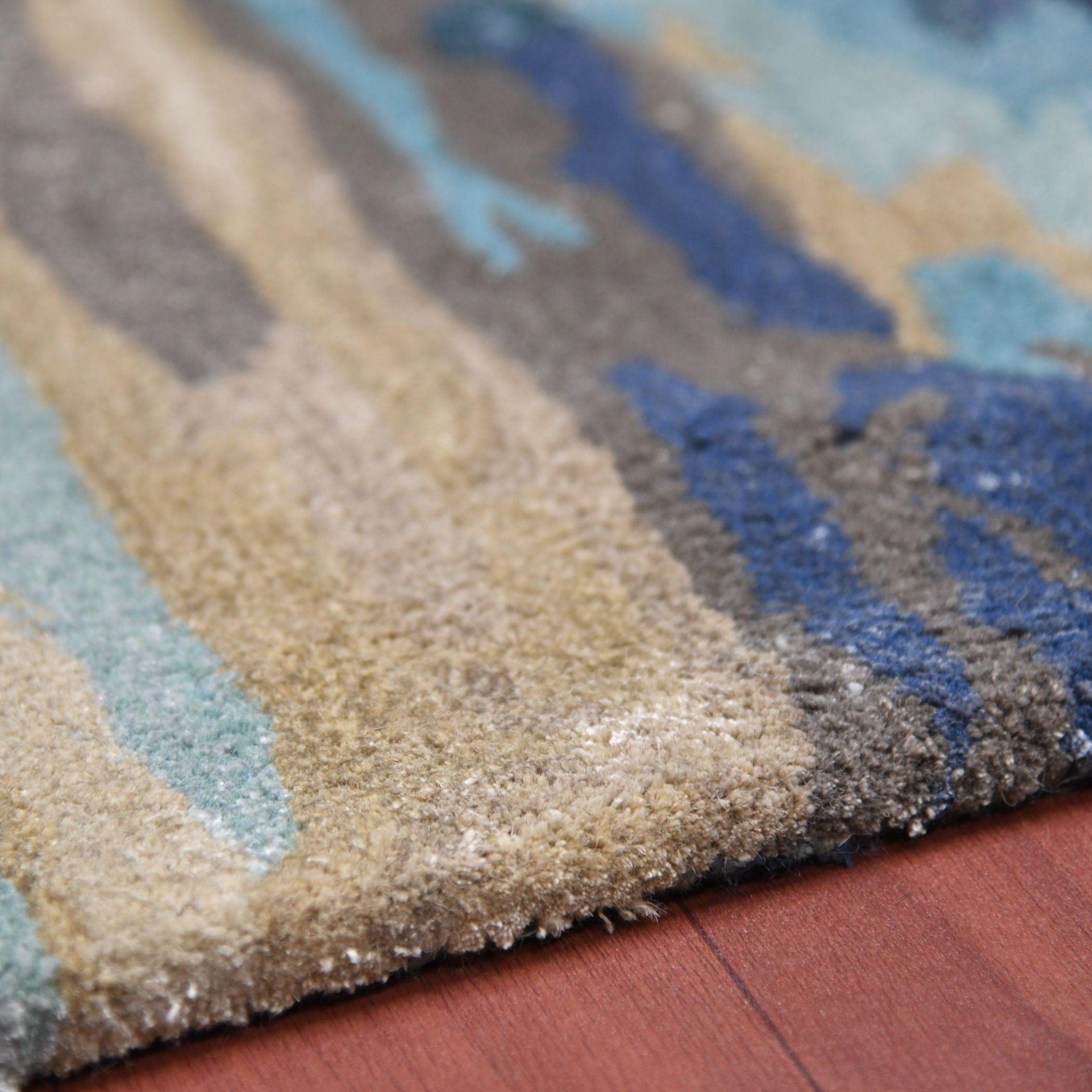 Emerald Wool & Viscose Dream Scape 4x6 Feet Hand-Tufted Carpet - Rug - Ouch Cart 