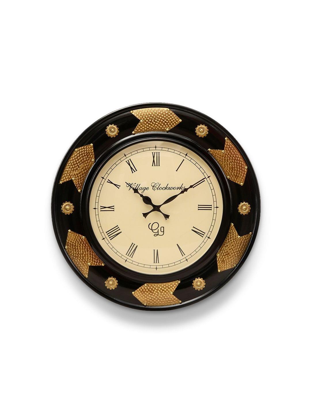 Round Polish with Metal Brass 18 Inches Wall Clock - Ouch Cart 