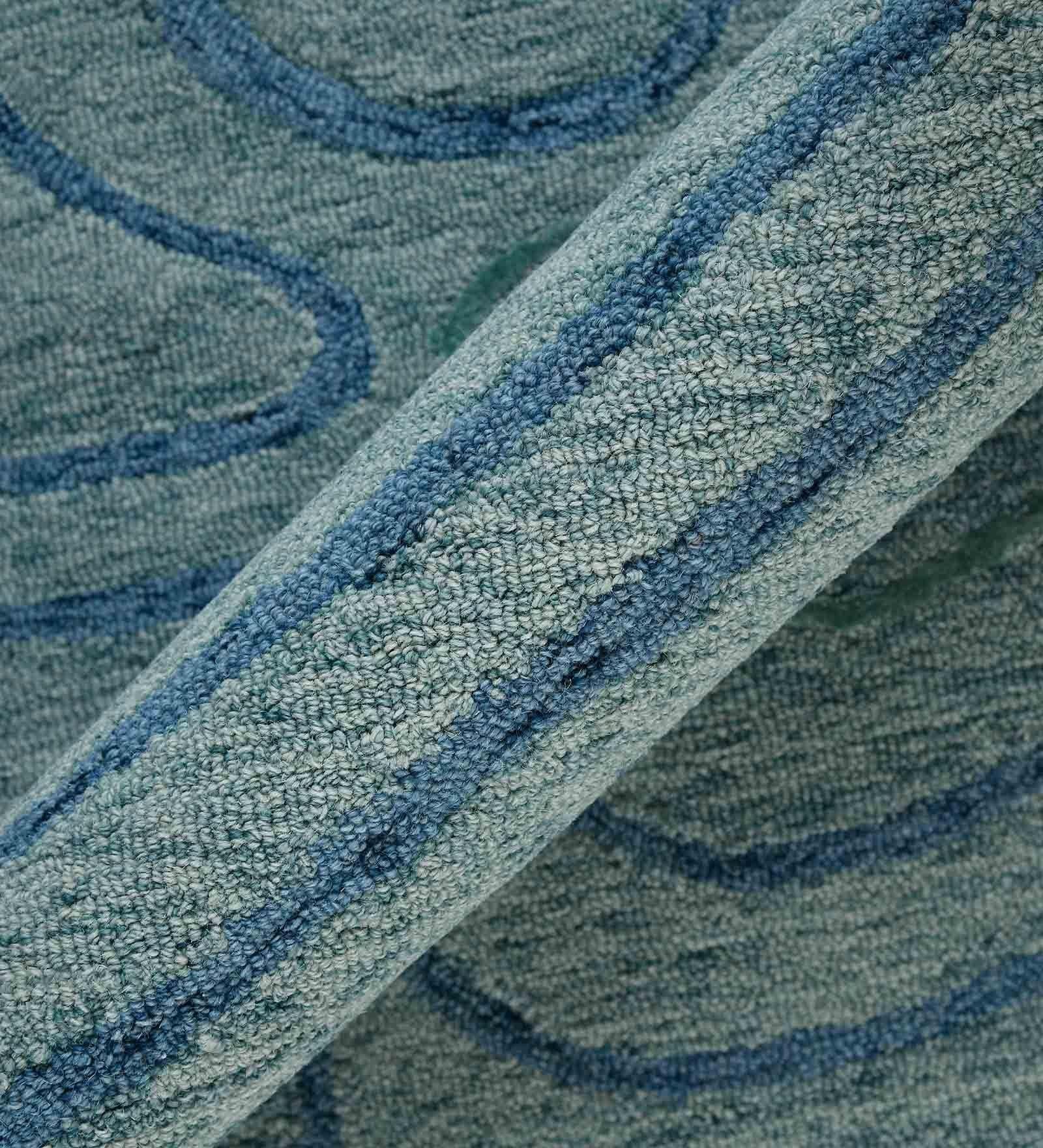 AQUA Wool & Viscose Canyan 8x10 Feet Hand-Tufted Carpet - Rug - Ouch Cart 